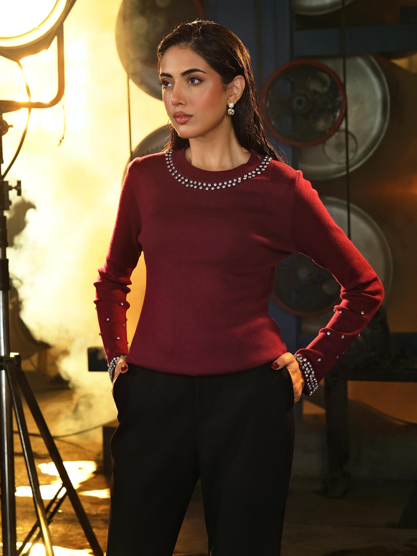 Embellished Woolen Sweater