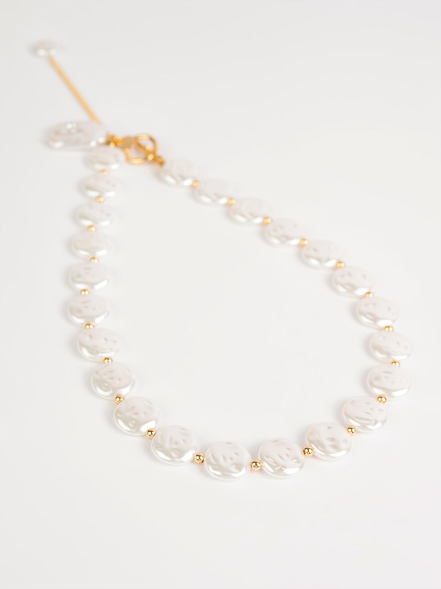 Hammered Pearl Necklace