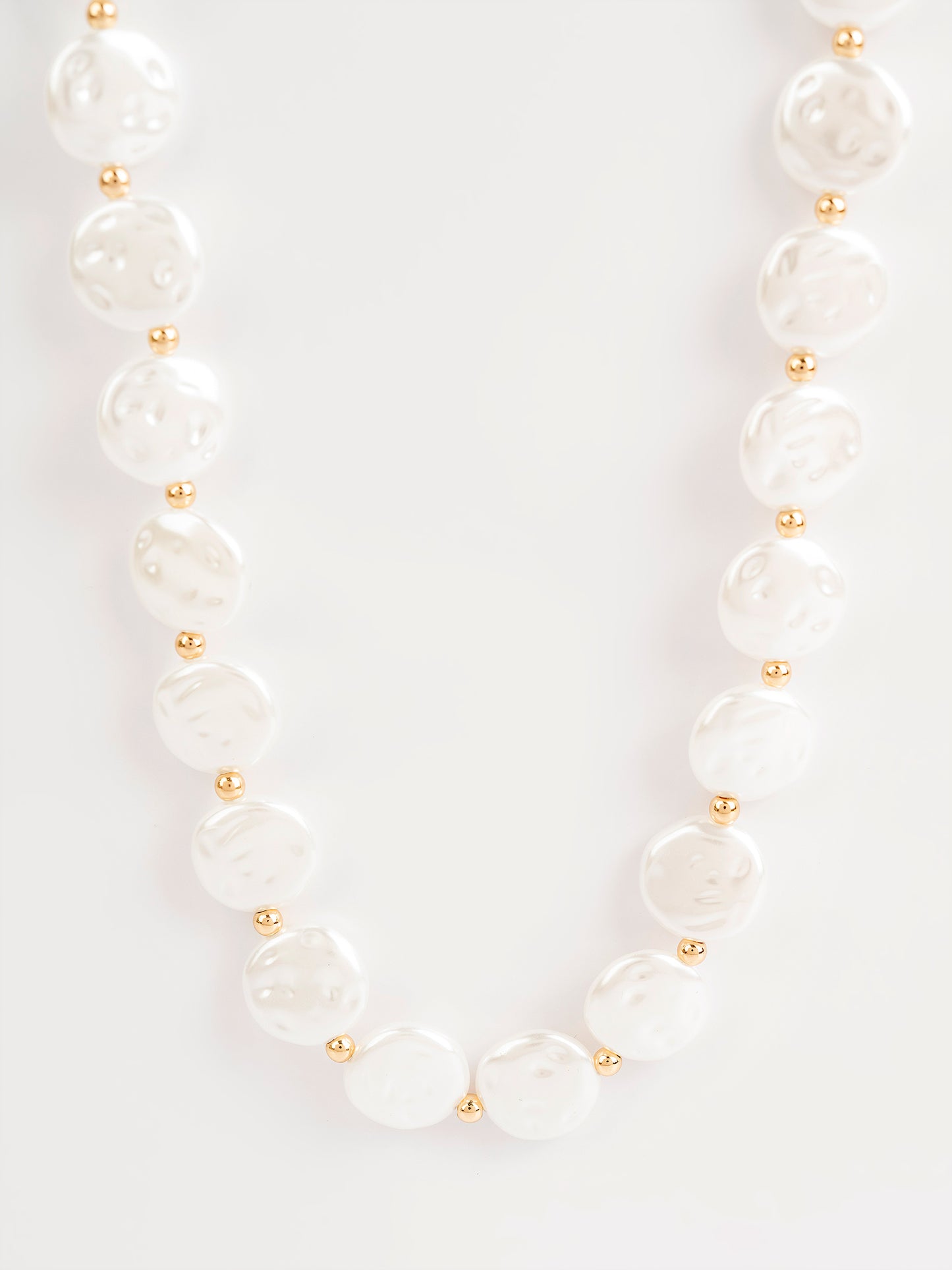 Hammered Pearl Necklace