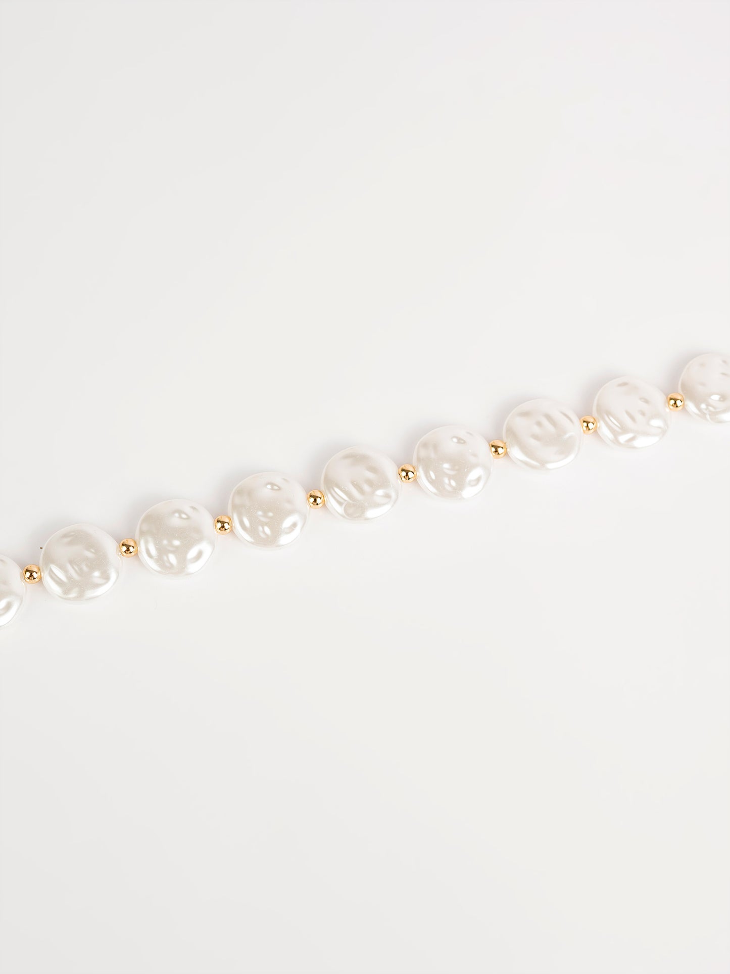 Hammered Pearl Necklace