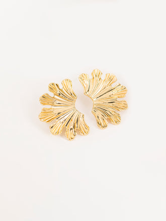 hammered-half-flower-earrings