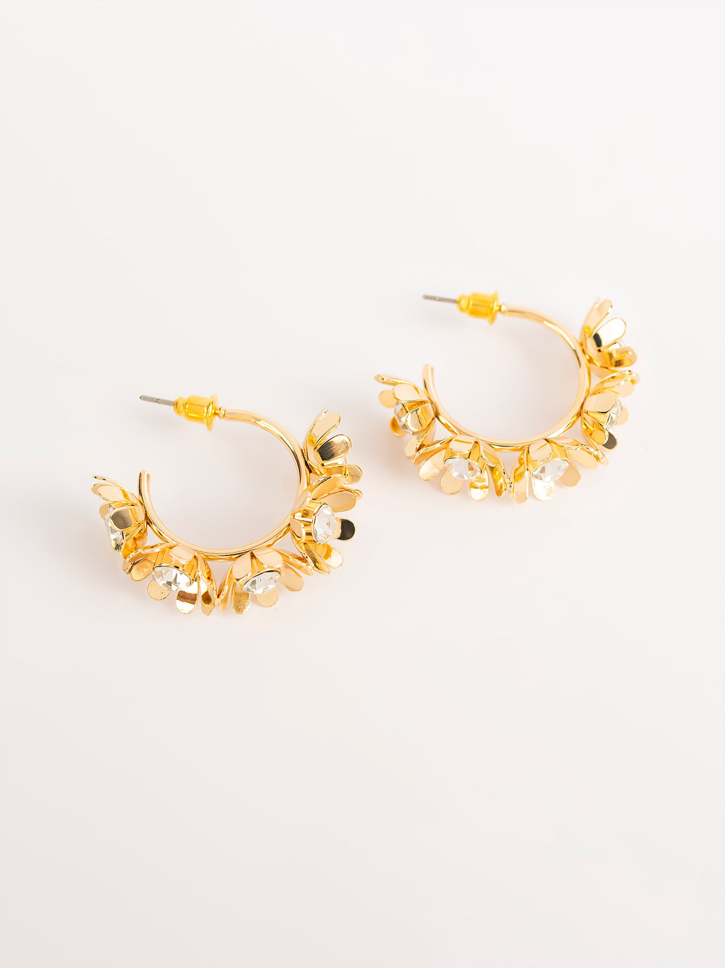 Flower Embellished Hoops