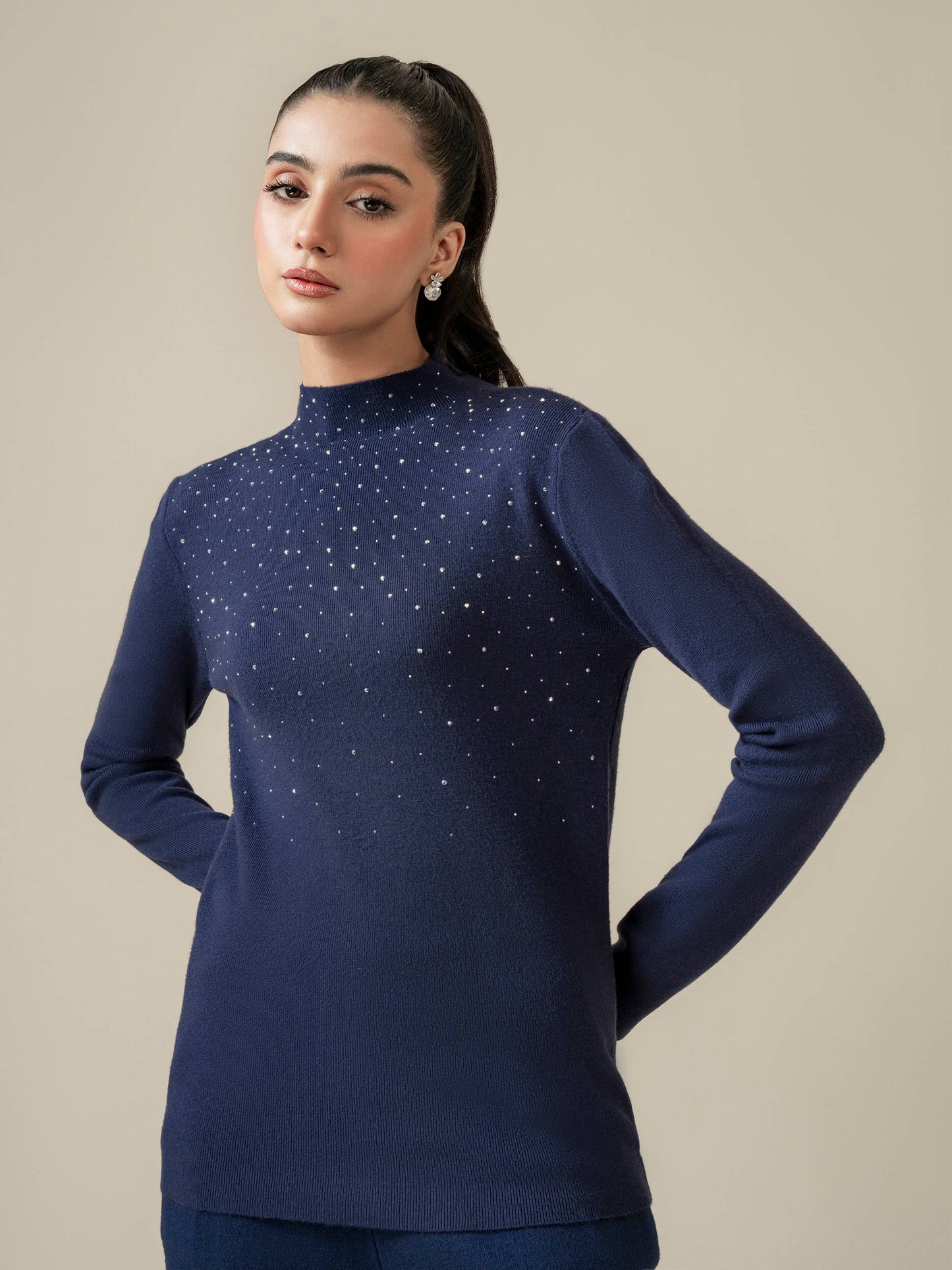 Embellished Woolen Sweater