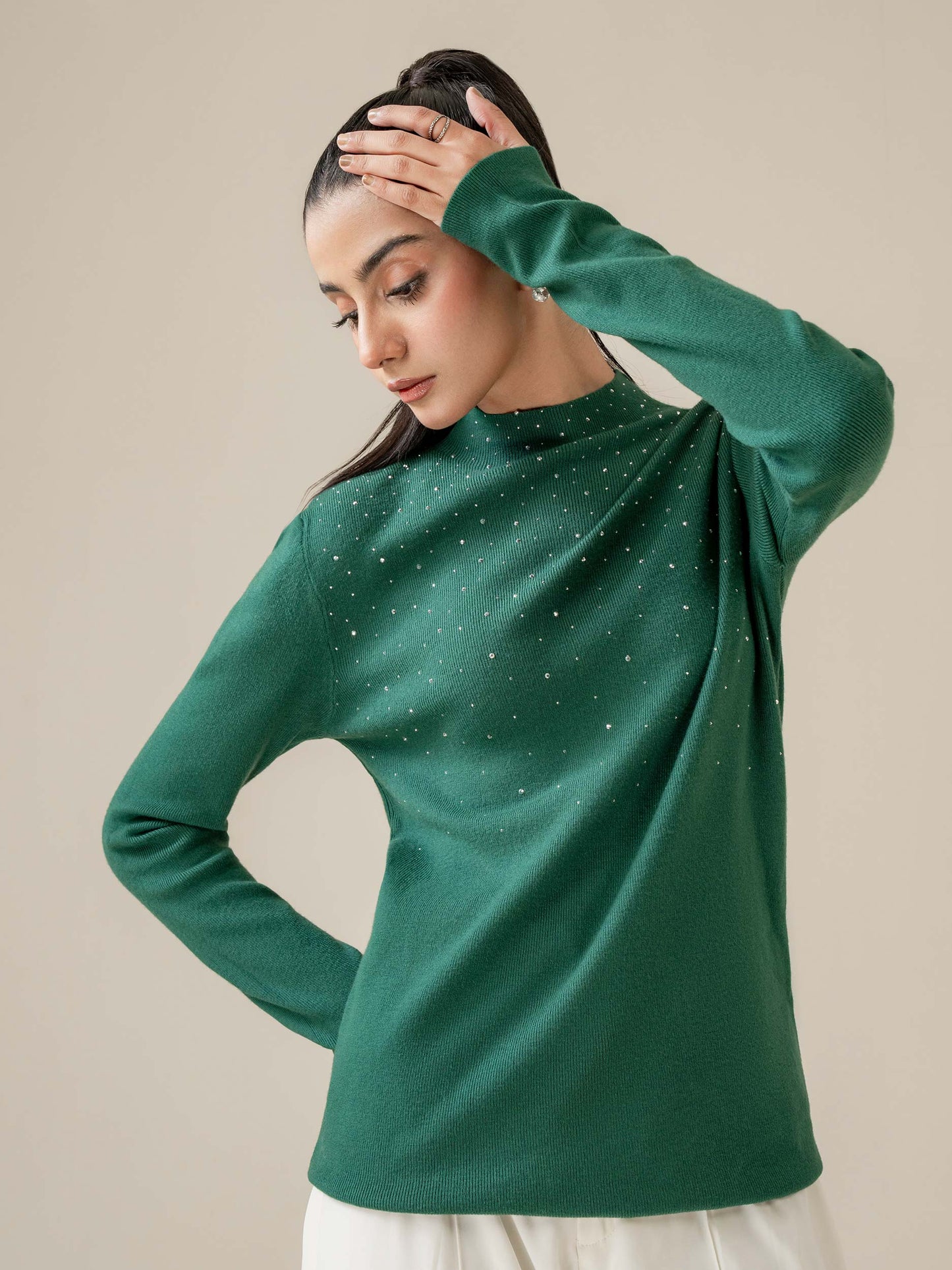 Embellished Woolen Sweater