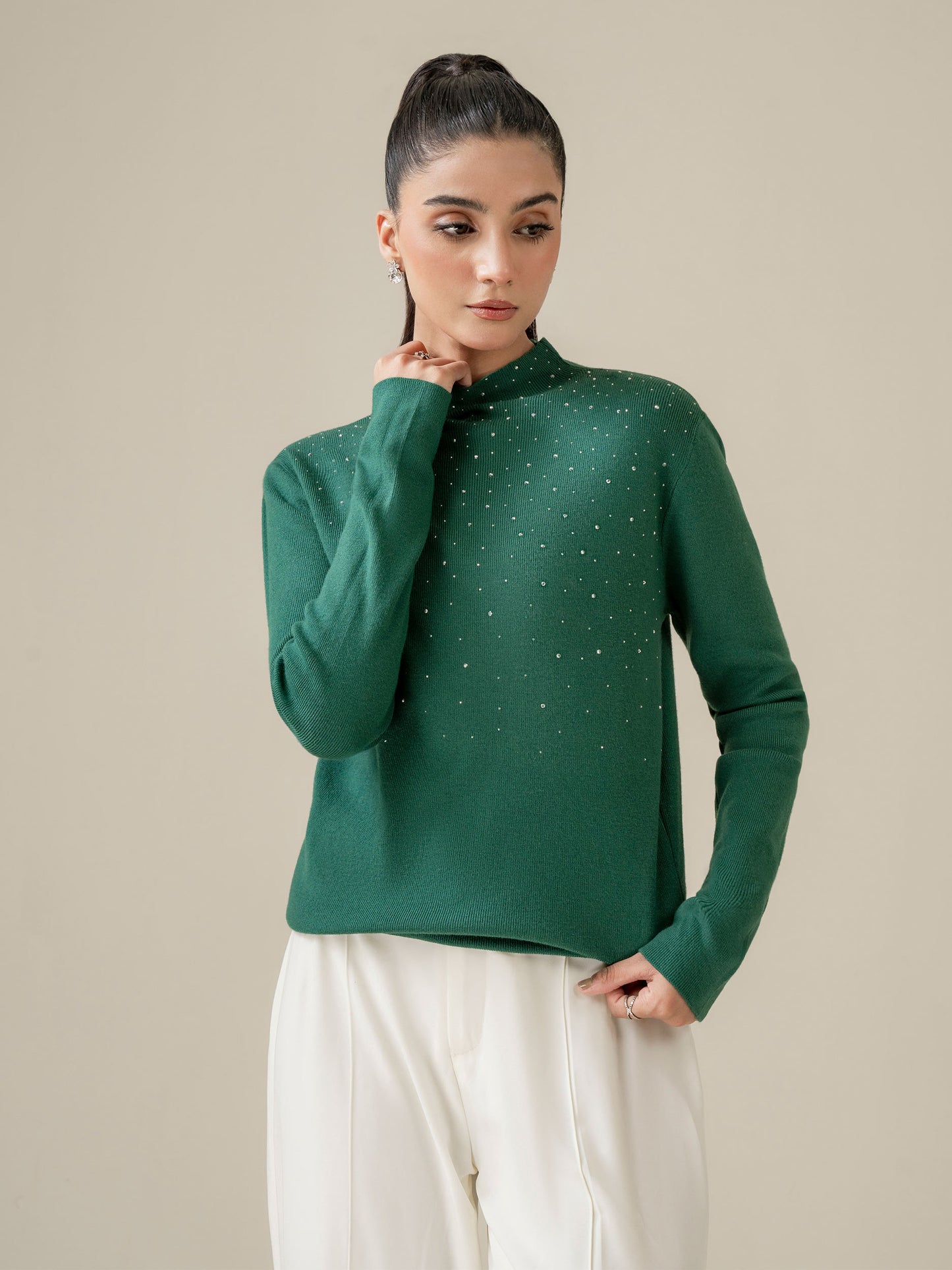 Embellished Woolen Sweater