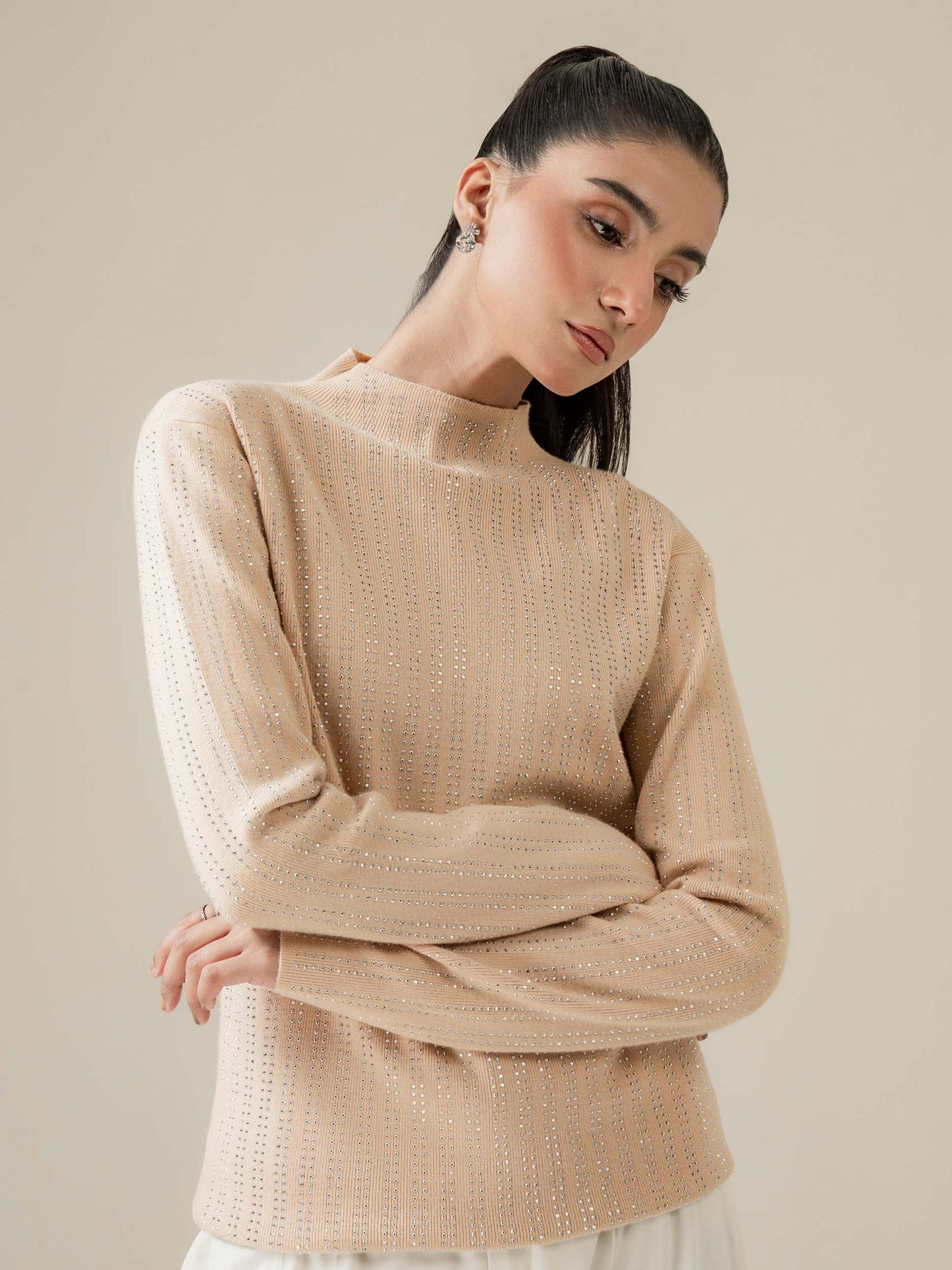 Embellished Woolen Sweater