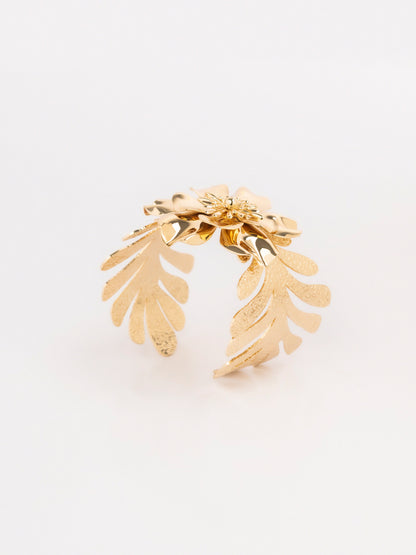 Floral Cuff Bangle Bracelet