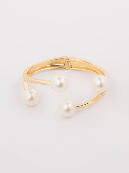 Pearl Cuff Bangle Bracelet