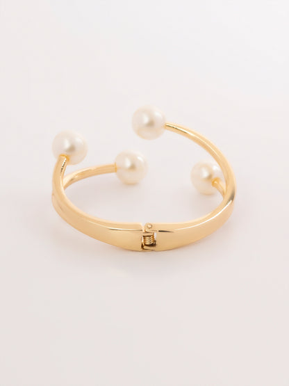 Pearl Cuff Bangle Bracelet