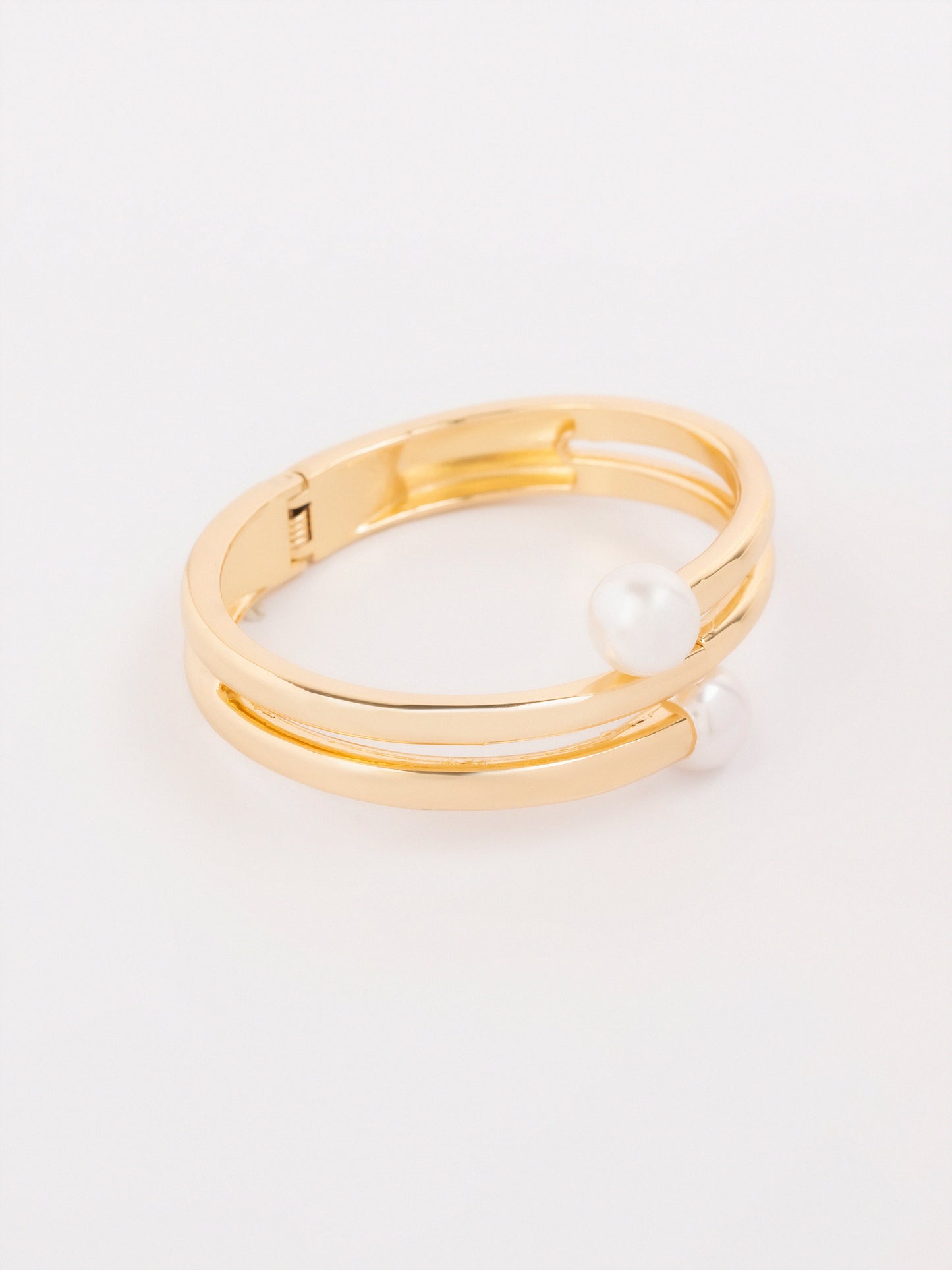 Pearl Spiral Cuff Bangle Bracelet