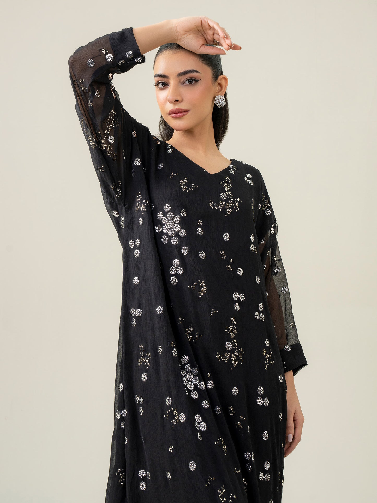 Chiffon Kaftan-Embroidered (Pret)