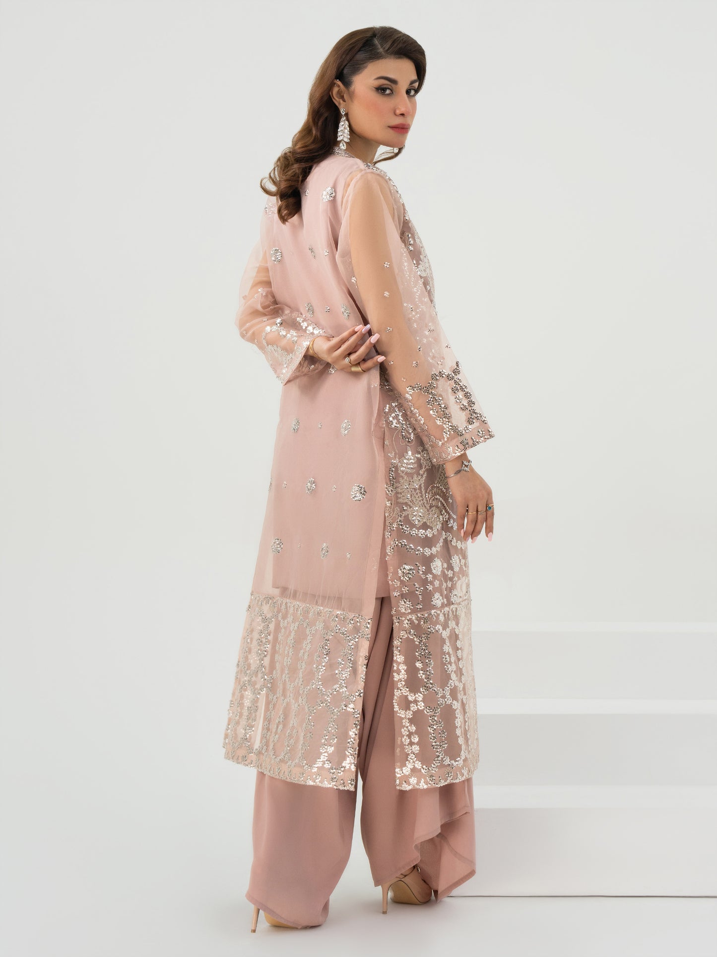 2 Piece Organza Suit-Embroidered (Pret)