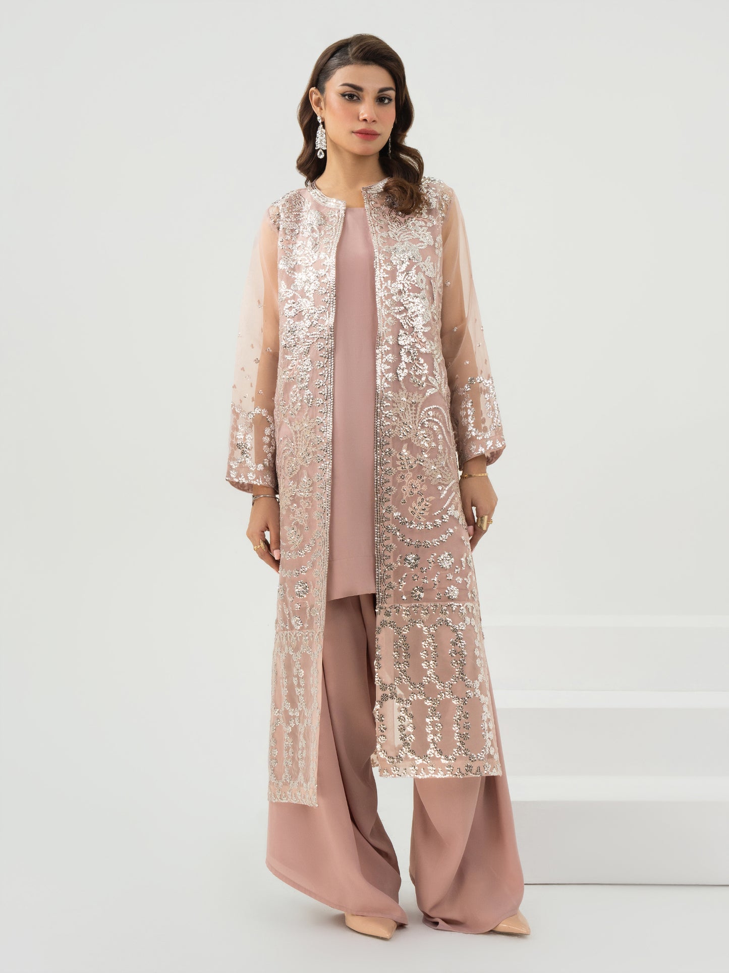 2 Piece Organza Suit-Embroidered (Pret)