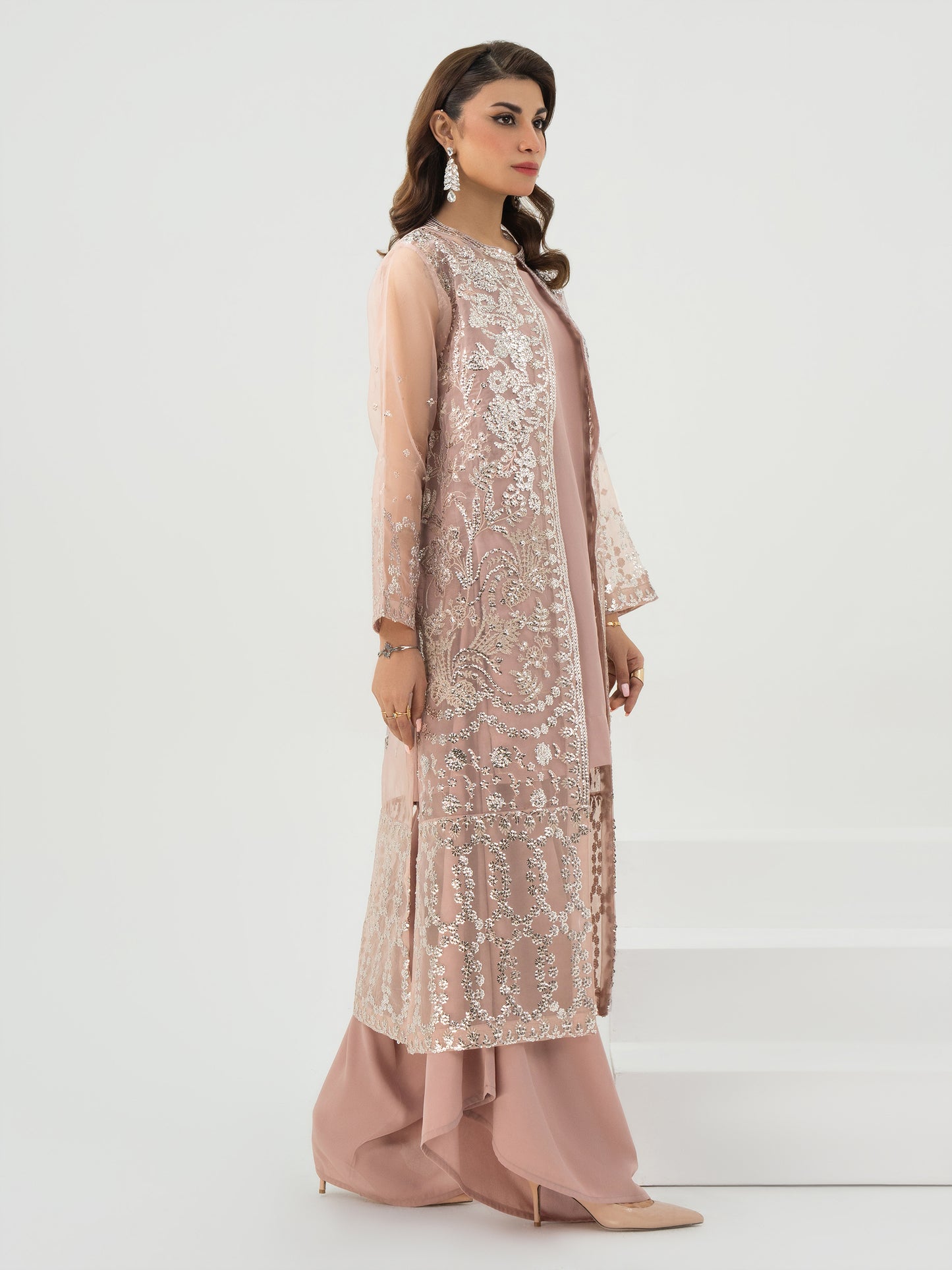 2 Piece Organza Suit-Embroidered (Pret)