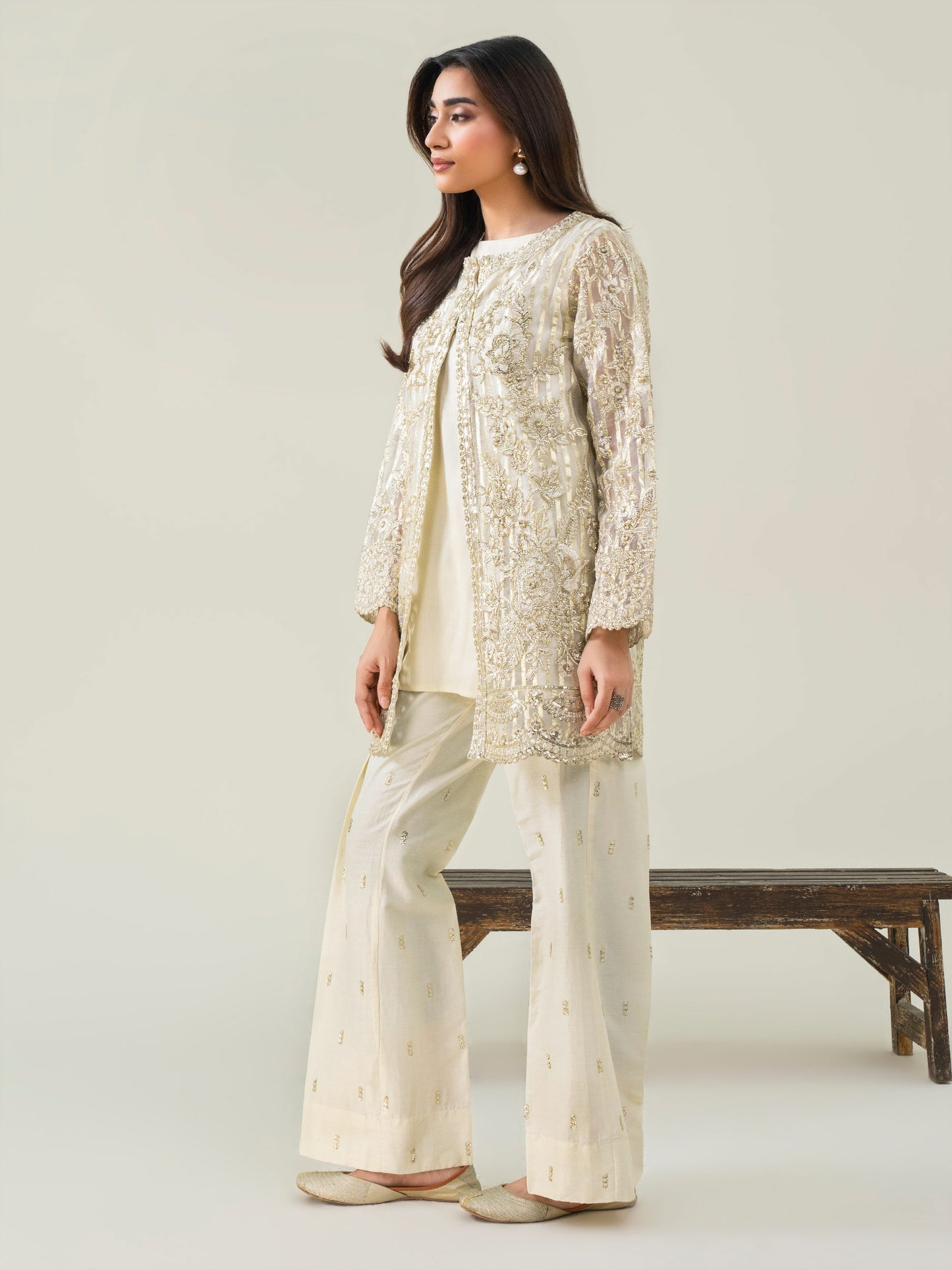 2 Piece Organza Suit-Embroidered (Pret)