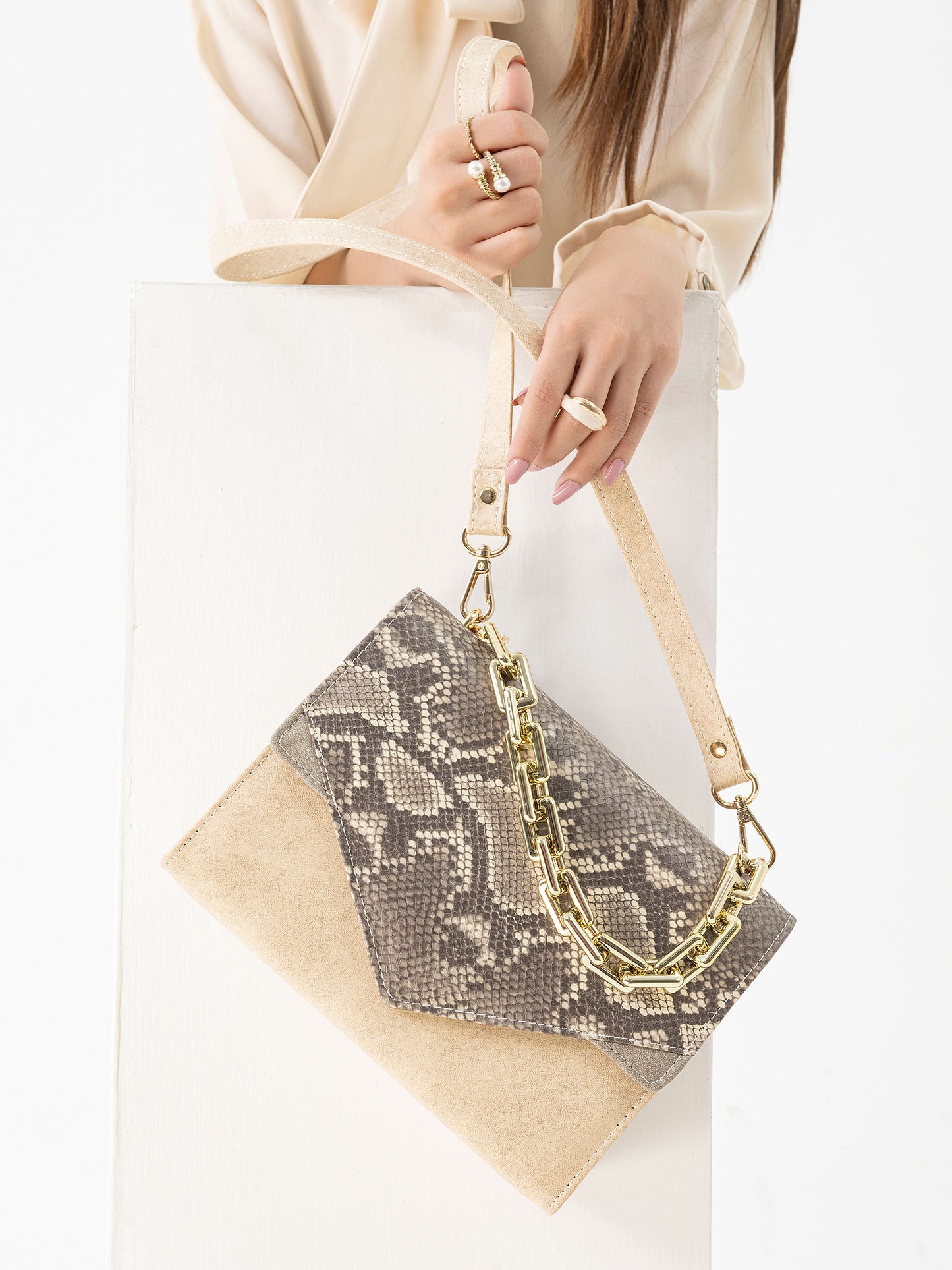 Snake Textured Handbag