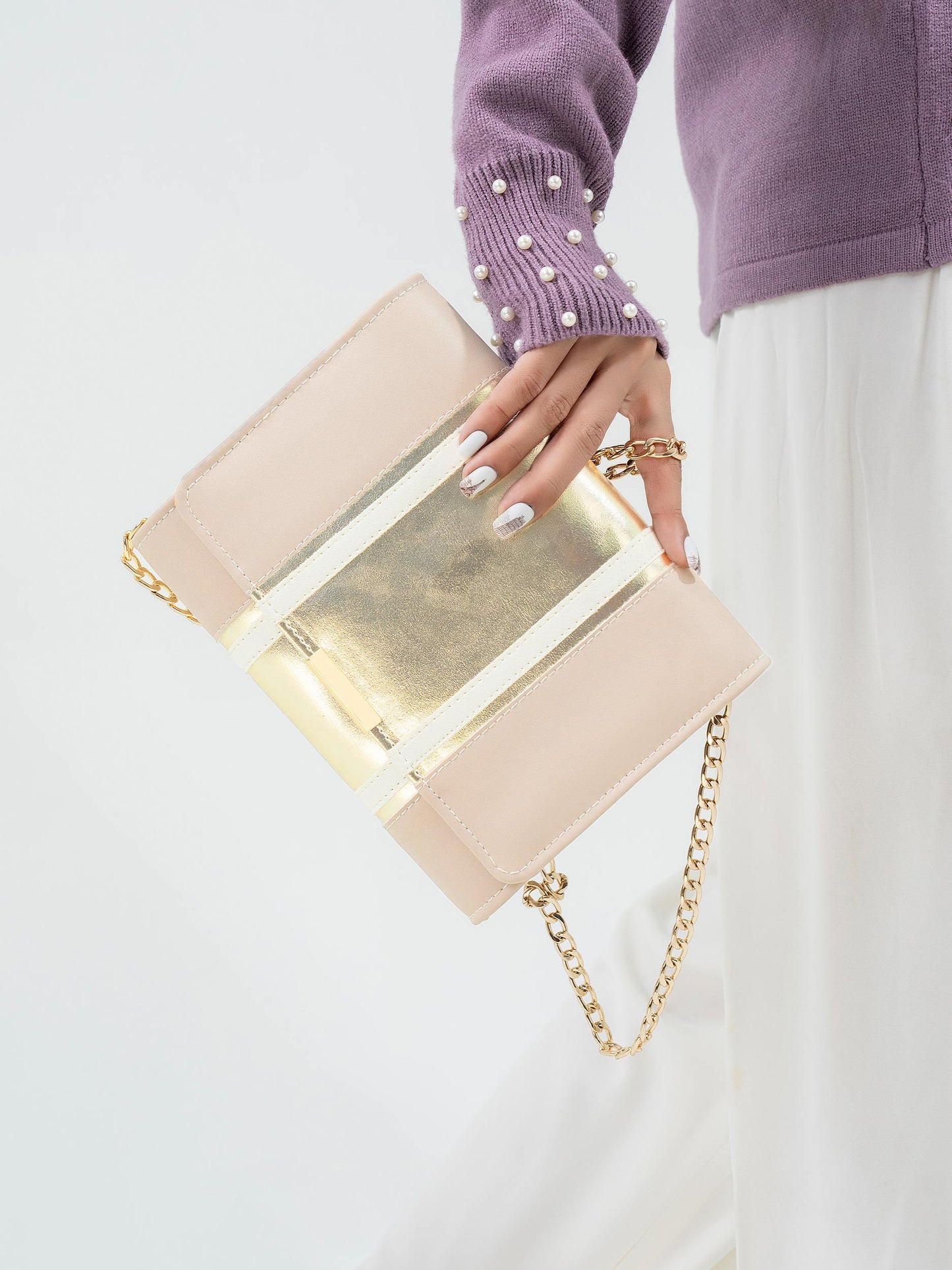 Two-Toned Shimmer Clutch