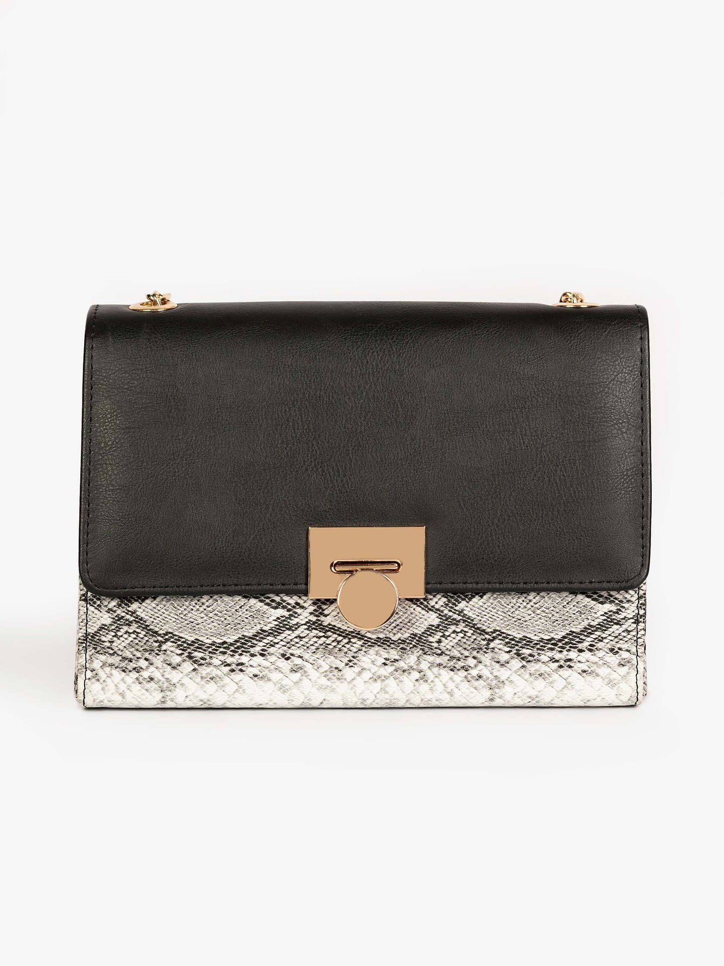 Snake Textured Flap Handbag