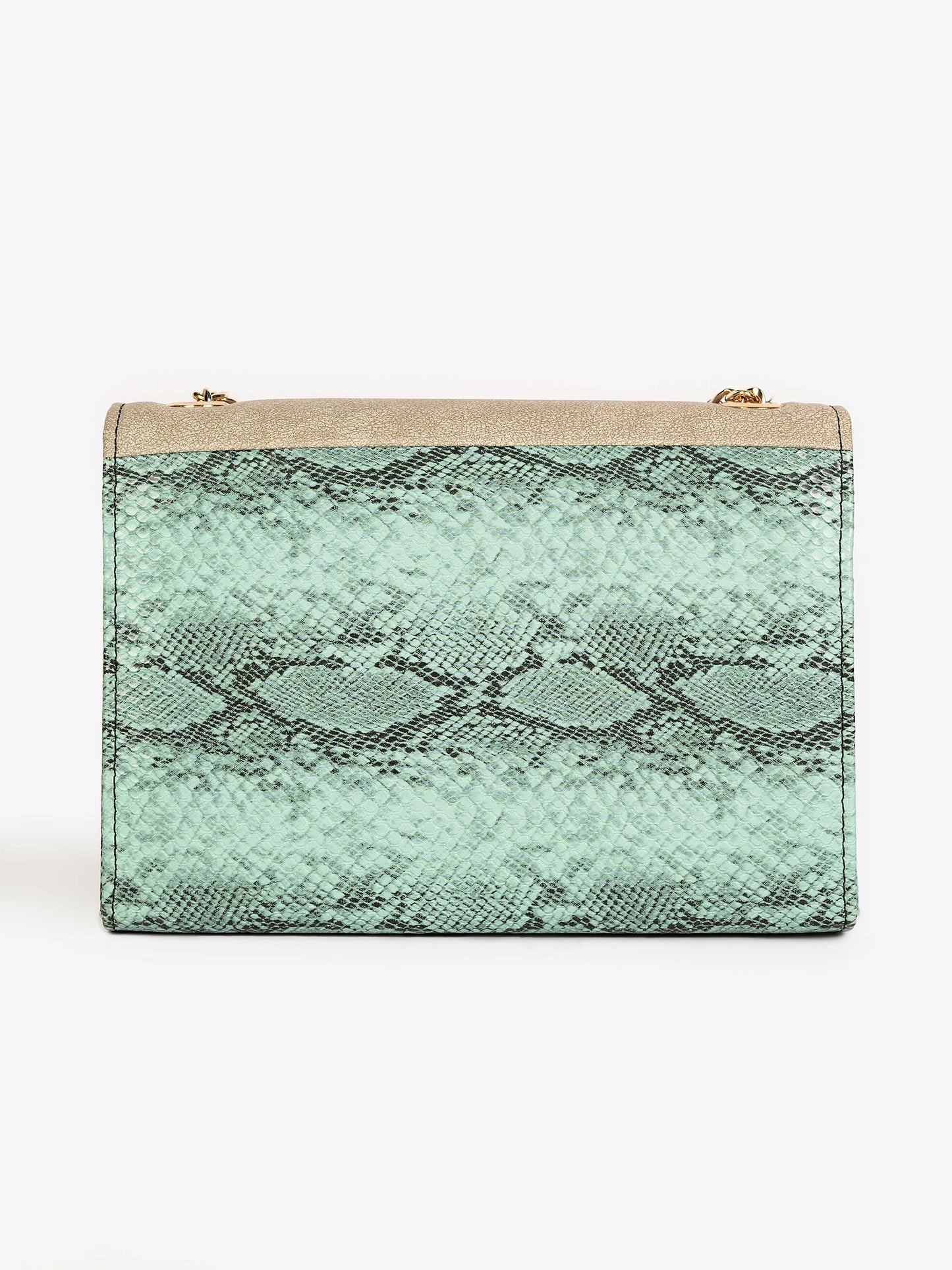 Snake Textured Flap Handbag