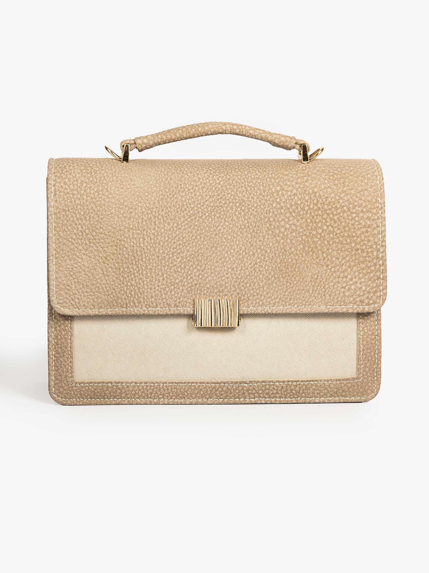 Two-Toned Flap Handbag