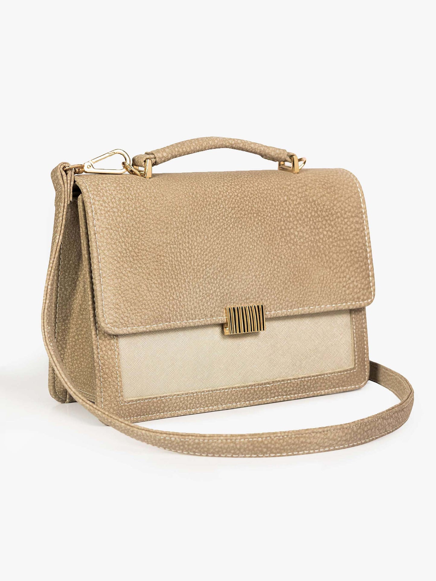 Two-Toned Flap Handbag