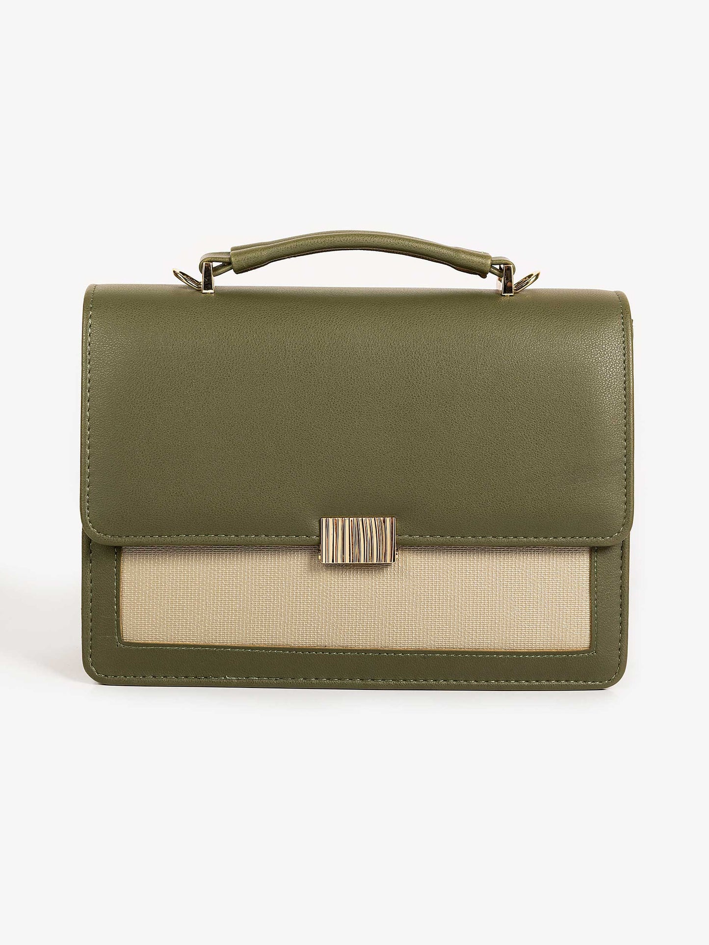 Two-Toned Flap Handbag