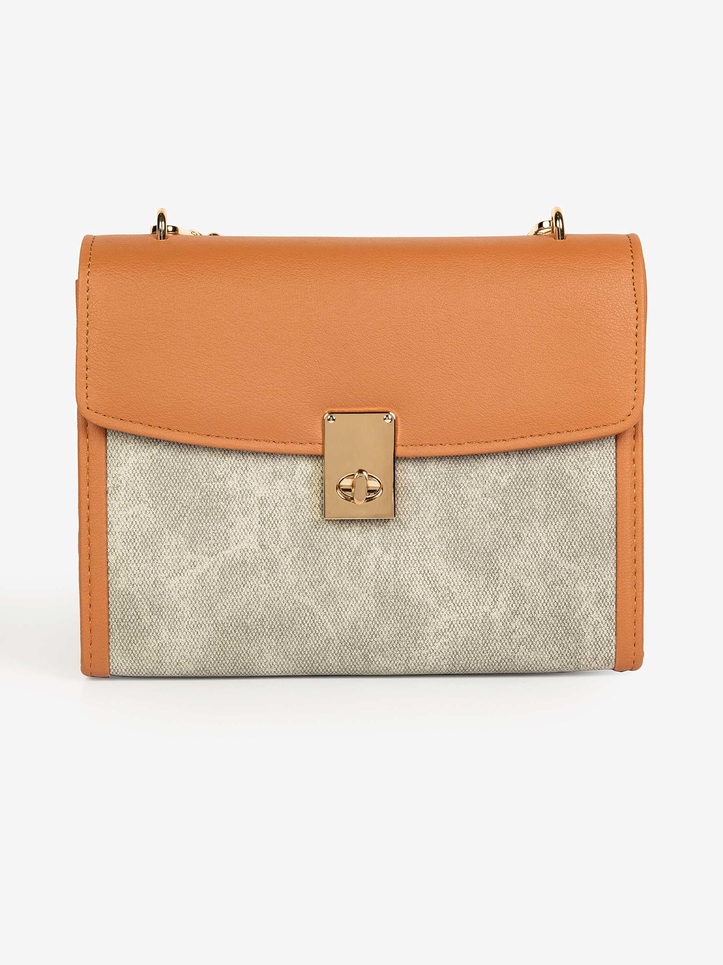 Two-Toned Flap Handbag