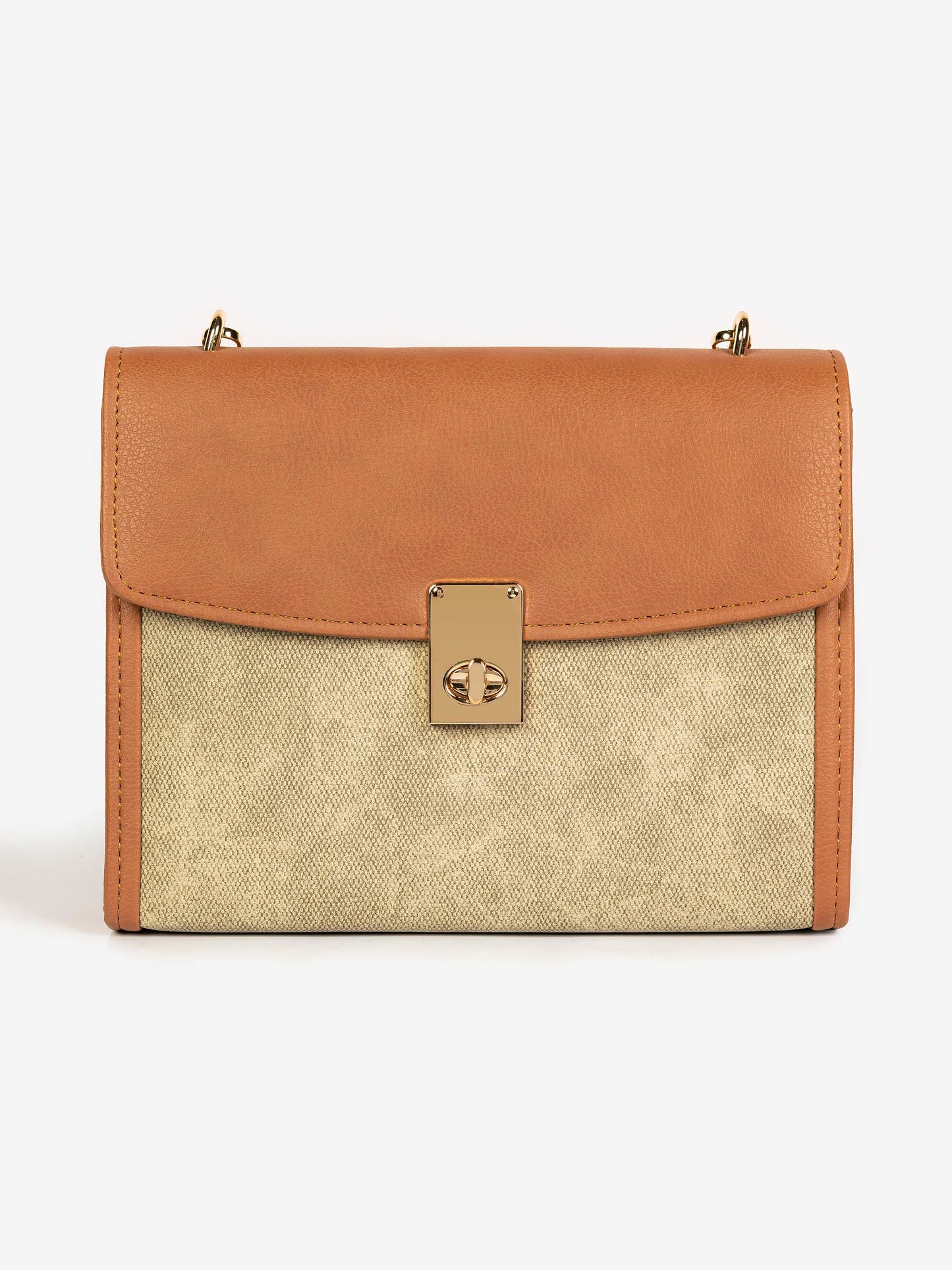 Two-Toned Flap Handbag