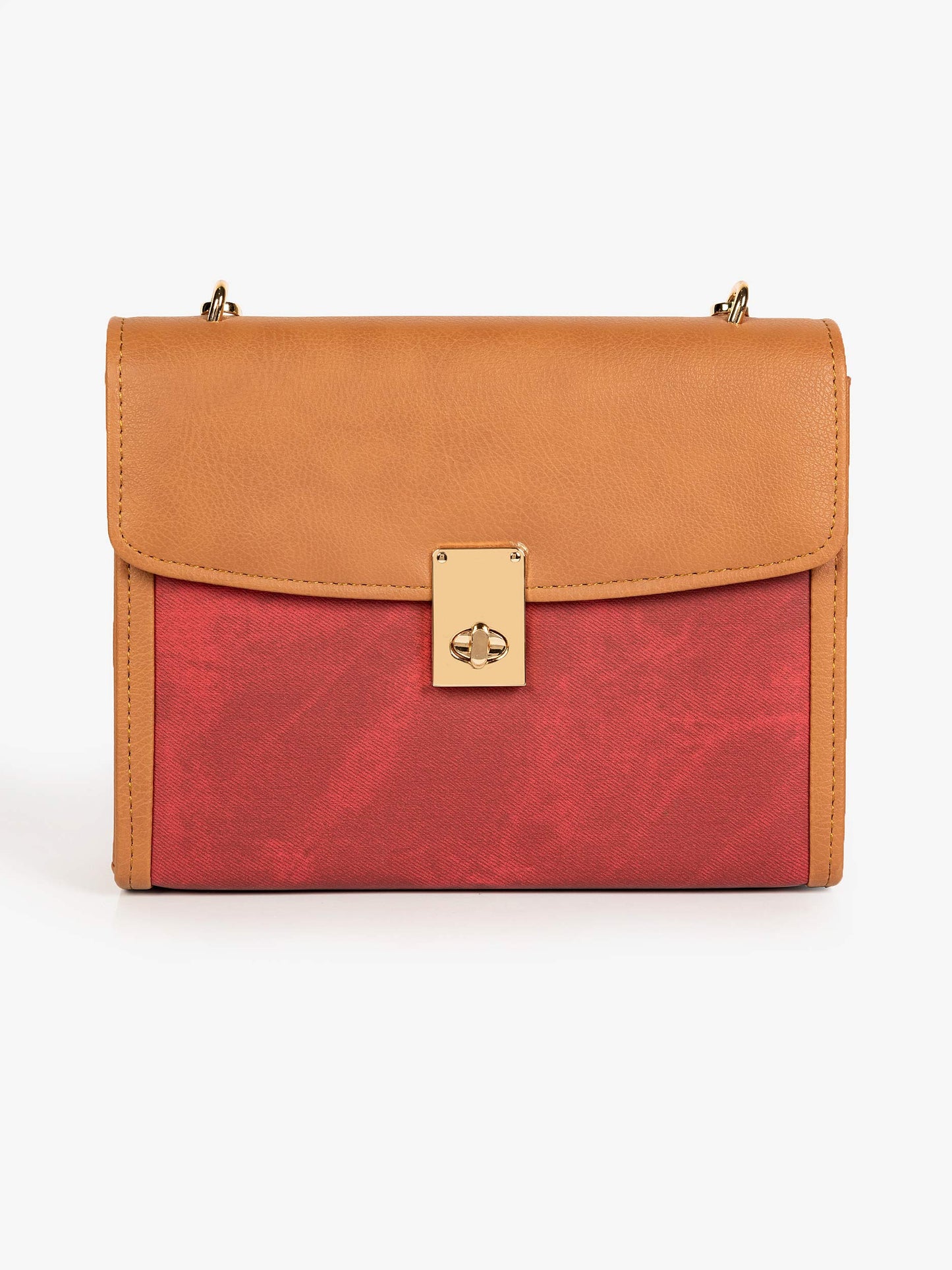 Two-Toned Flap Handbag