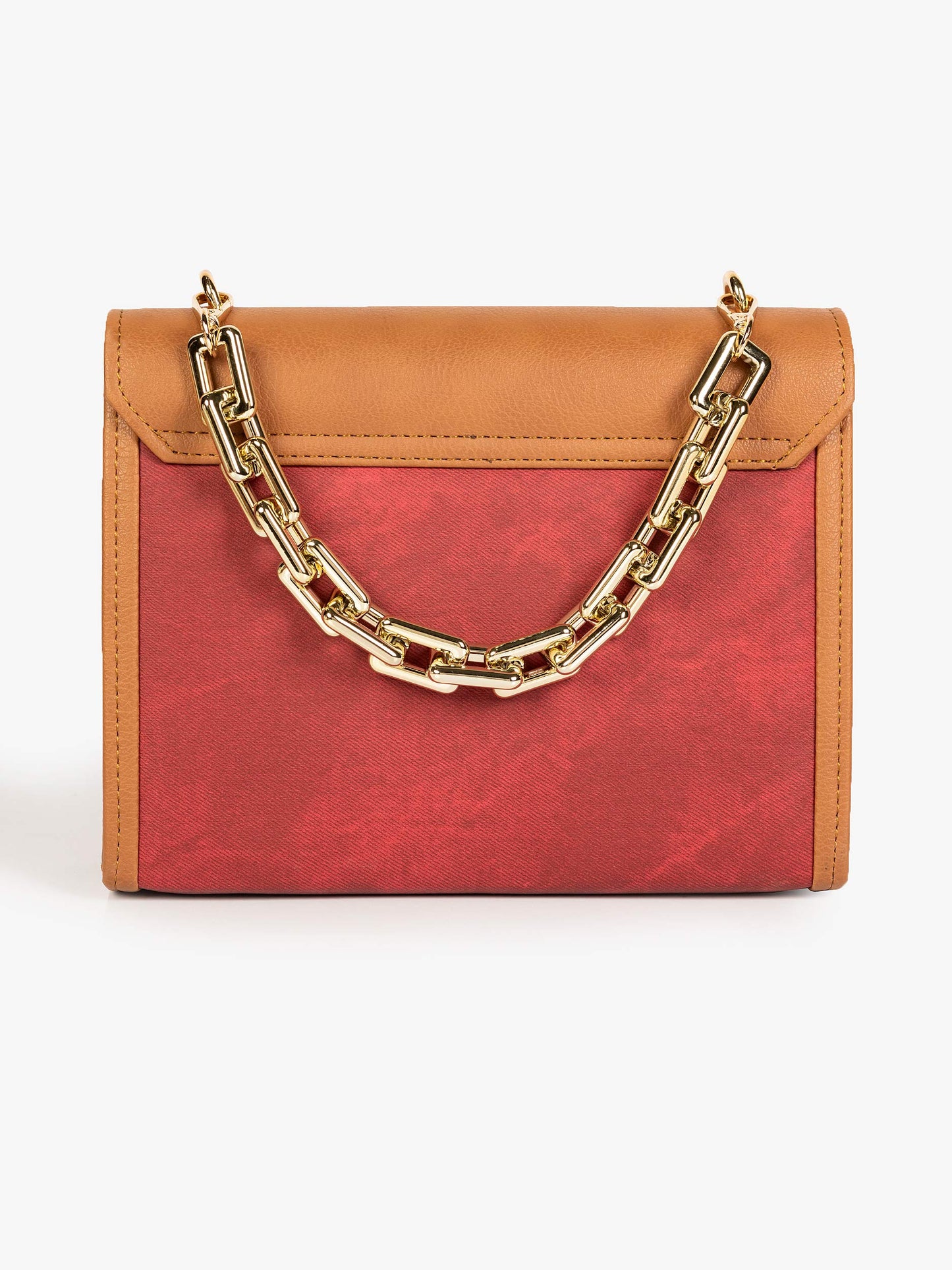 Two-Toned Flap Handbag