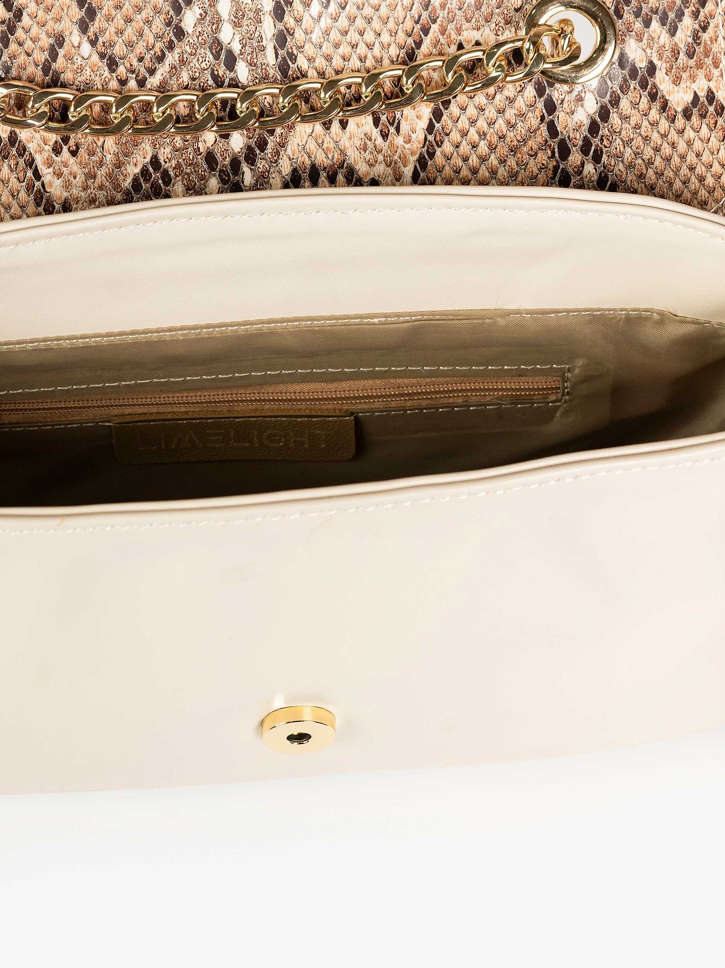 Snake Textured Flap Clutch