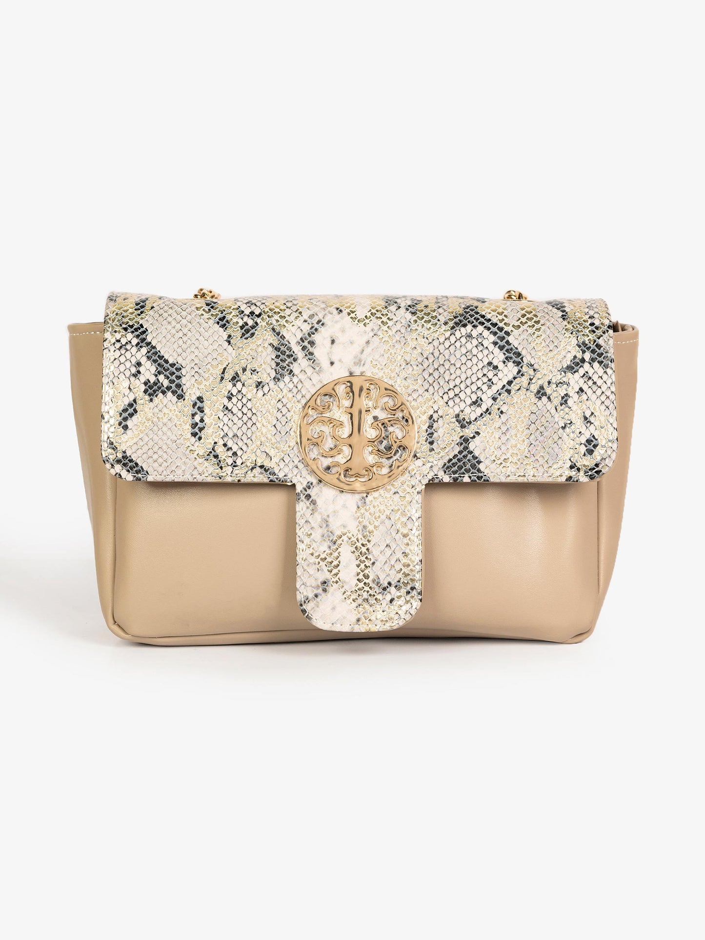 Snake Textured Flap Clutch