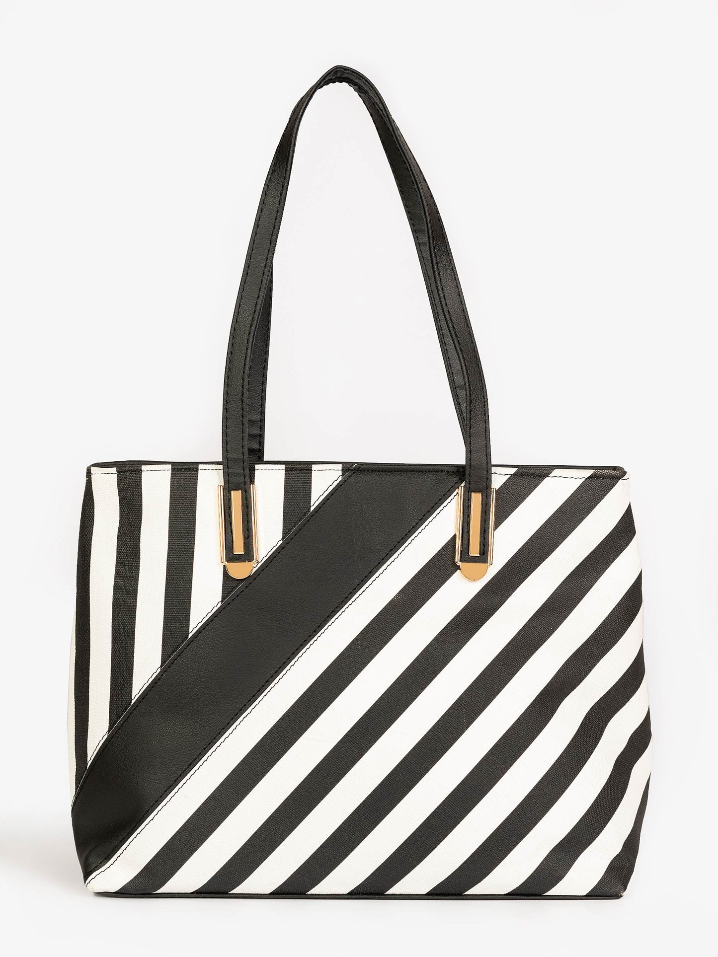 Stripe Printed Tote Bag