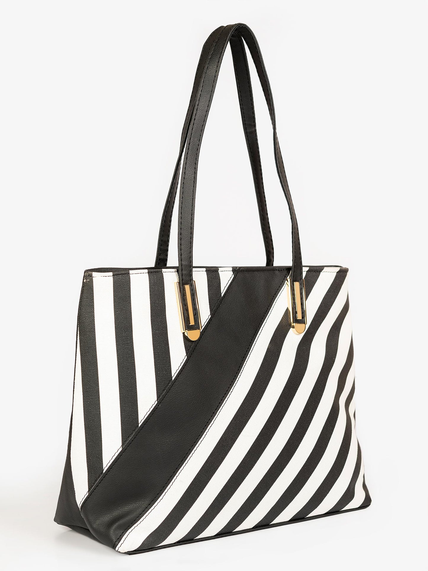 Stripe Printed Tote Bag