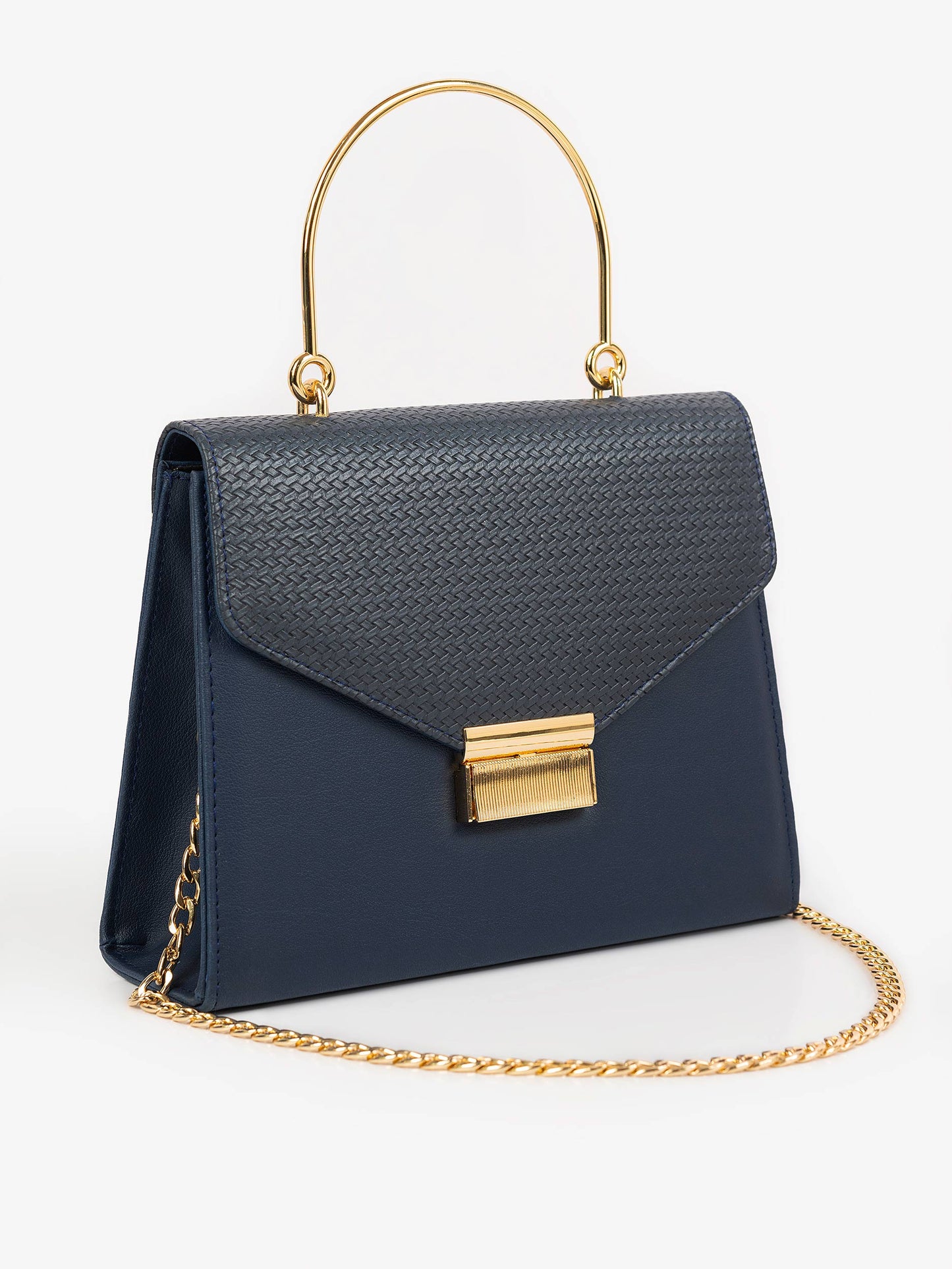 Textured Flap Handbag