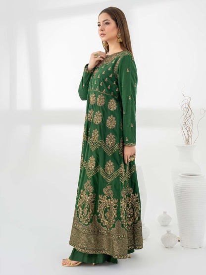 2 Piece Raw Silk Suit-Embellished (Pret)