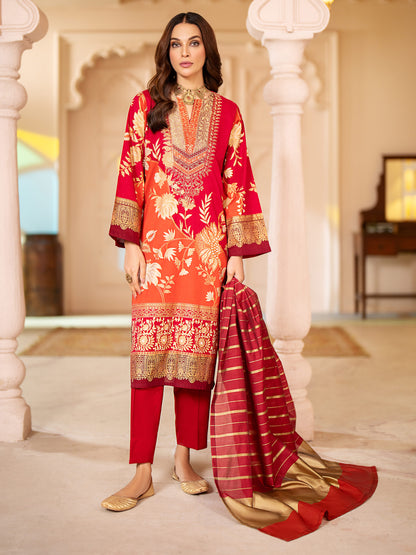 3 Piece Lawn Suit-Embroidered (Unstitched)