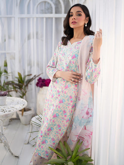 3 Piece Lawn Suit-Embroidered (Pret)