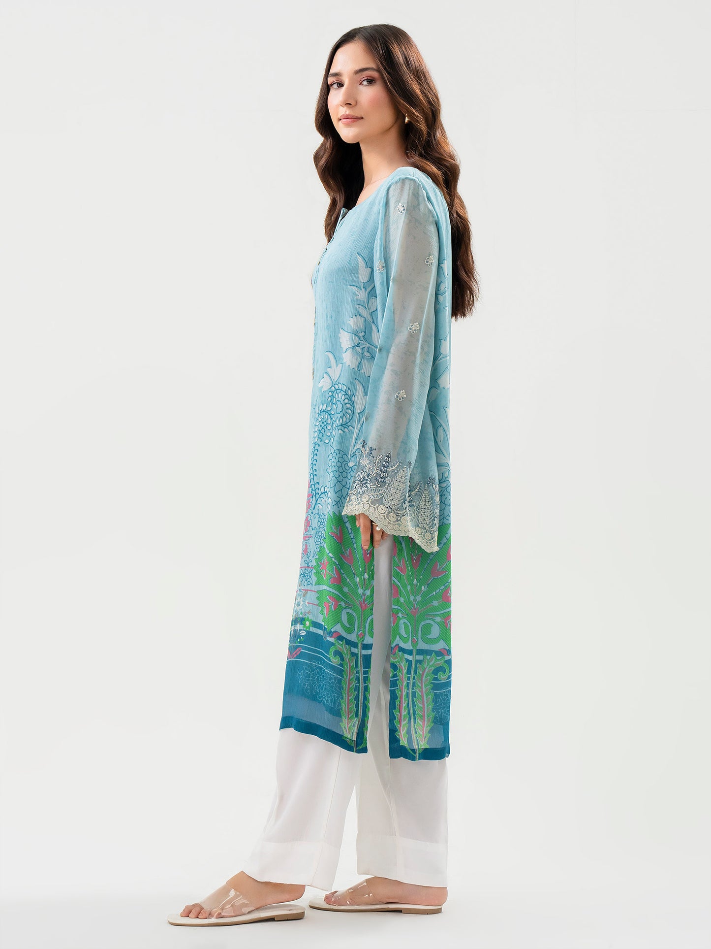 Chiffon Shirt-Embroidered (Pret)