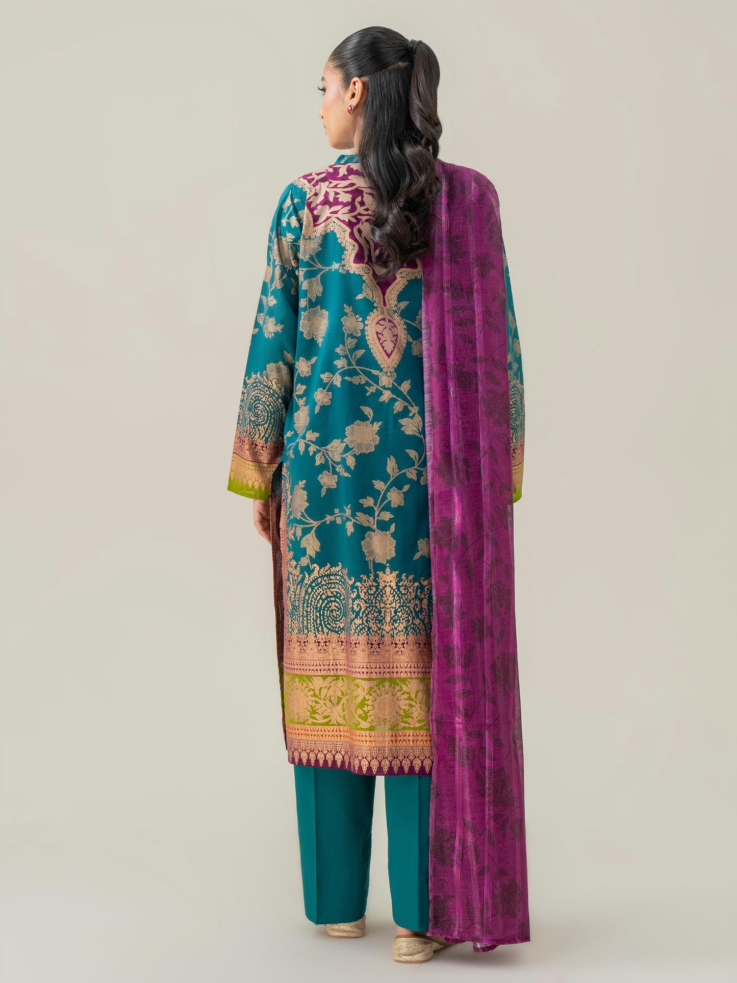 3 Piece Lawn Suit-Paste Print (Pret)