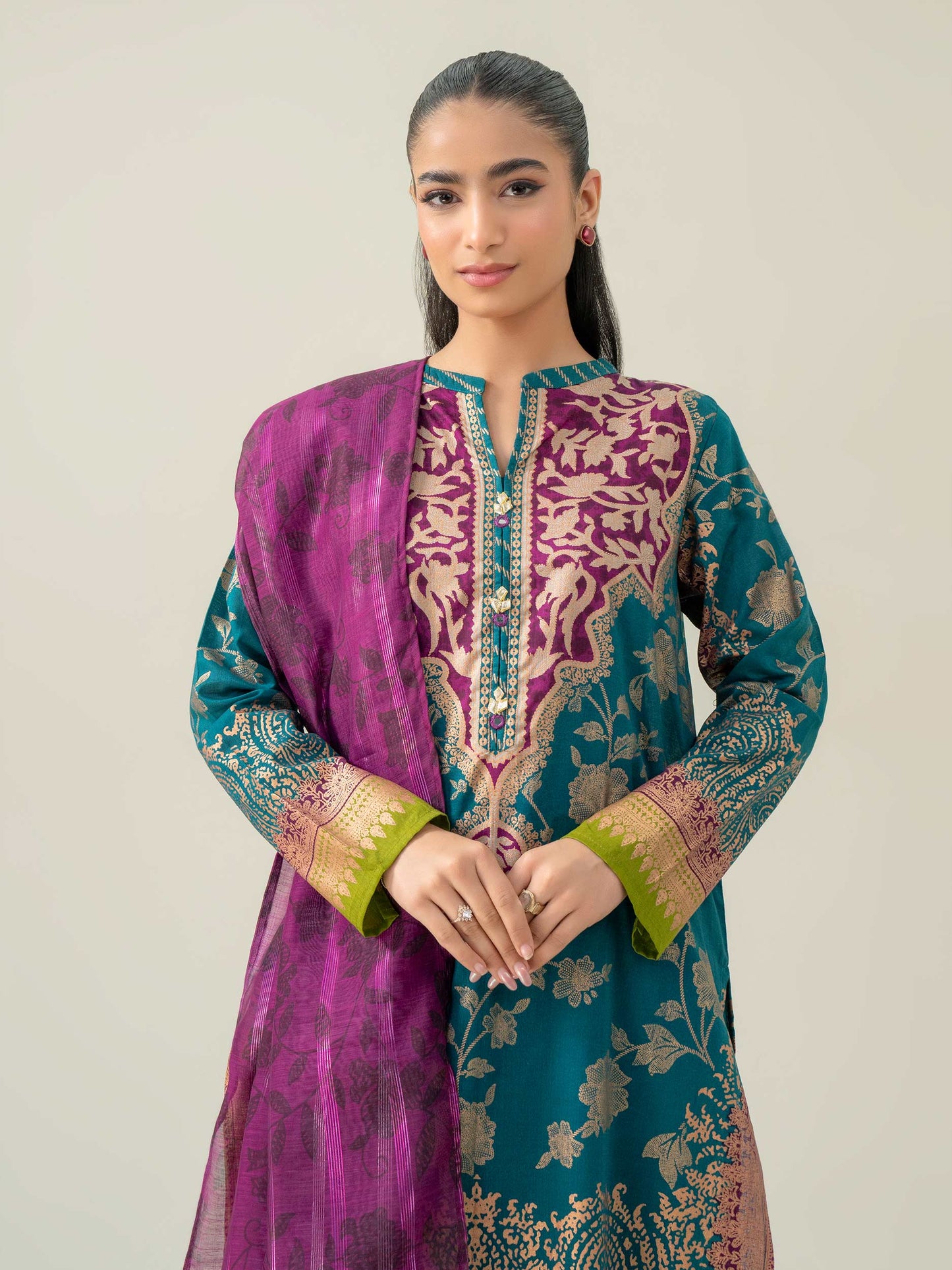 3 Piece Lawn Suit-Paste Print (Pret)