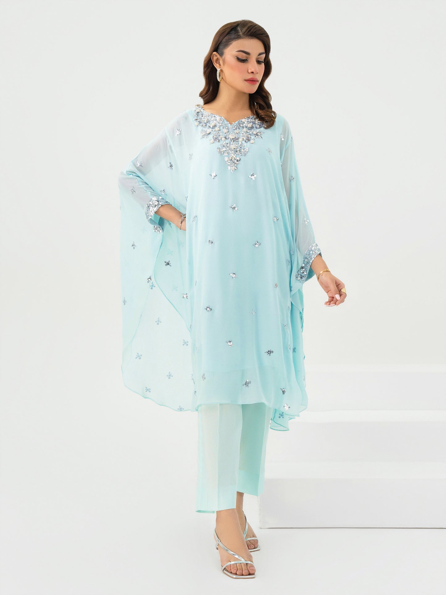 2 Piece Chiffon Suit-Embellished (Pret)