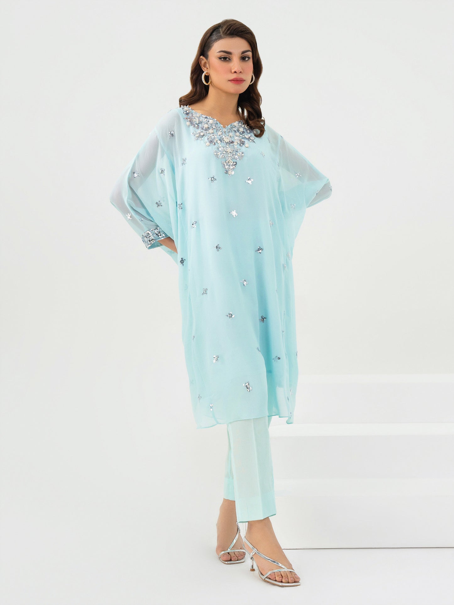 2 Piece Chiffon Suit-Embellished (Pret)