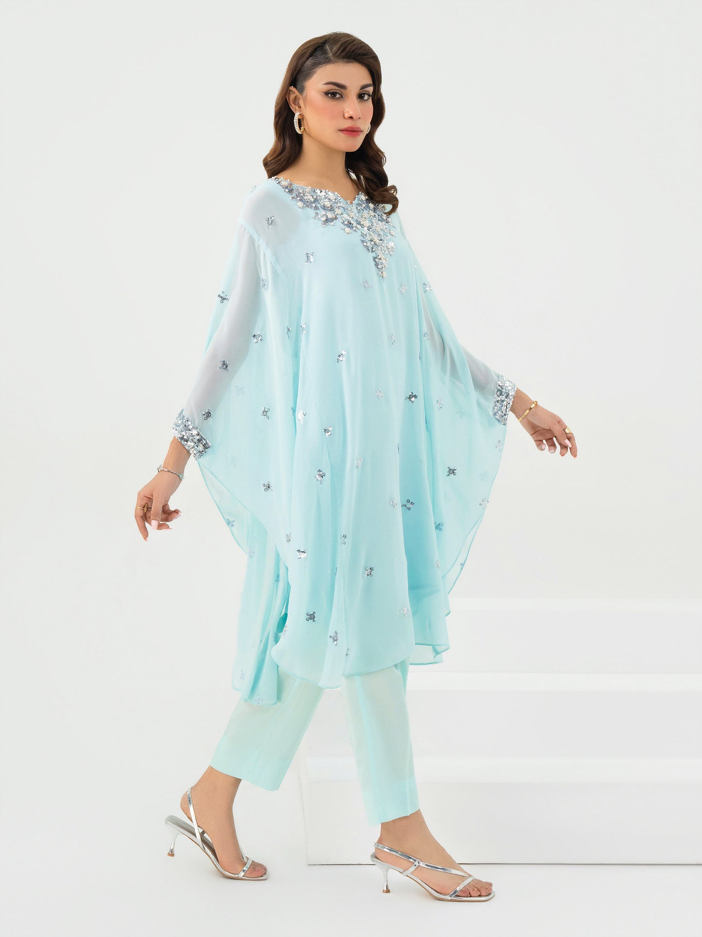 2 Piece Chiffon Suit-Embellished (Pret)