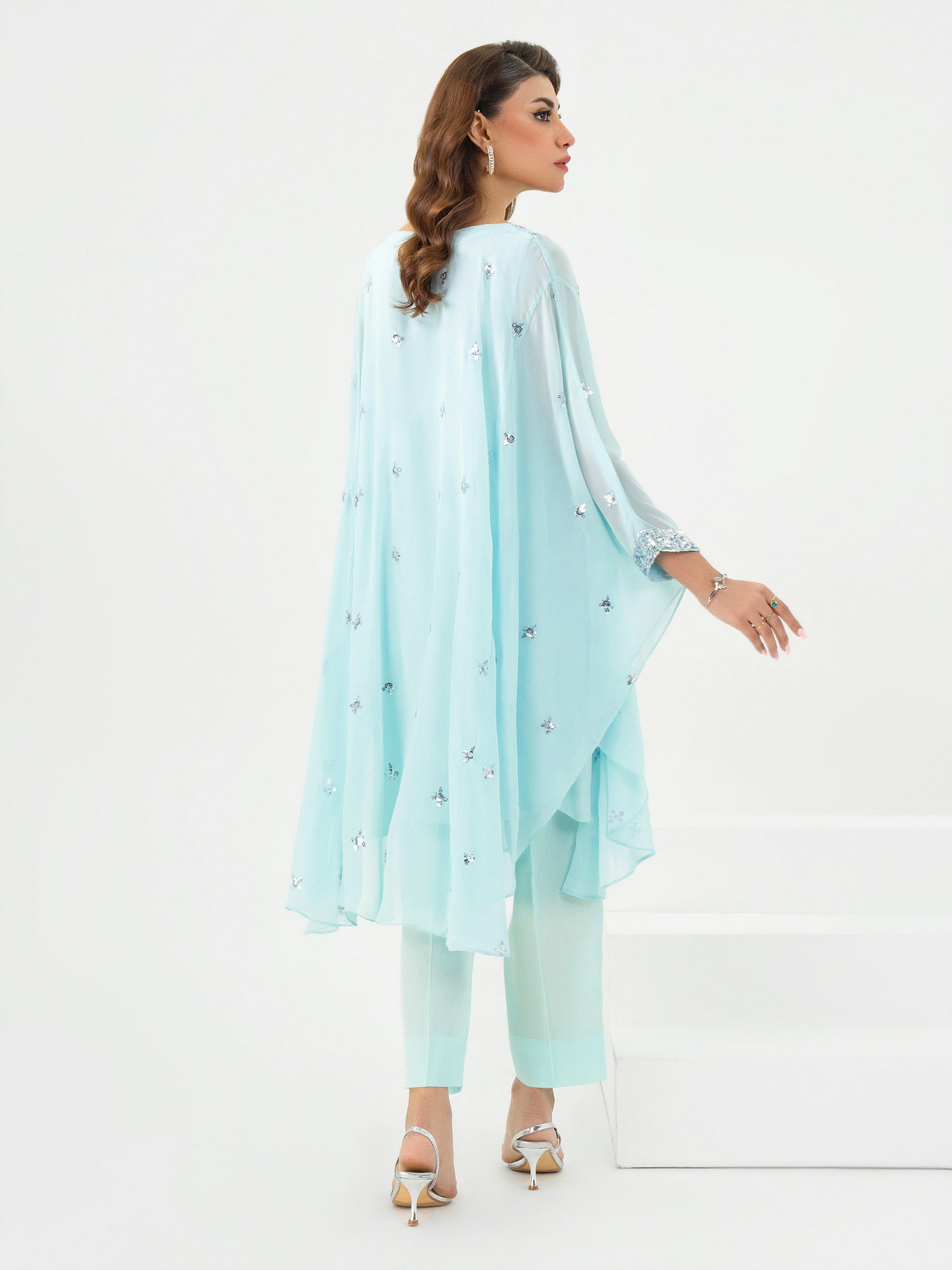 2 Piece Chiffon Suit-Embellished (Pret)