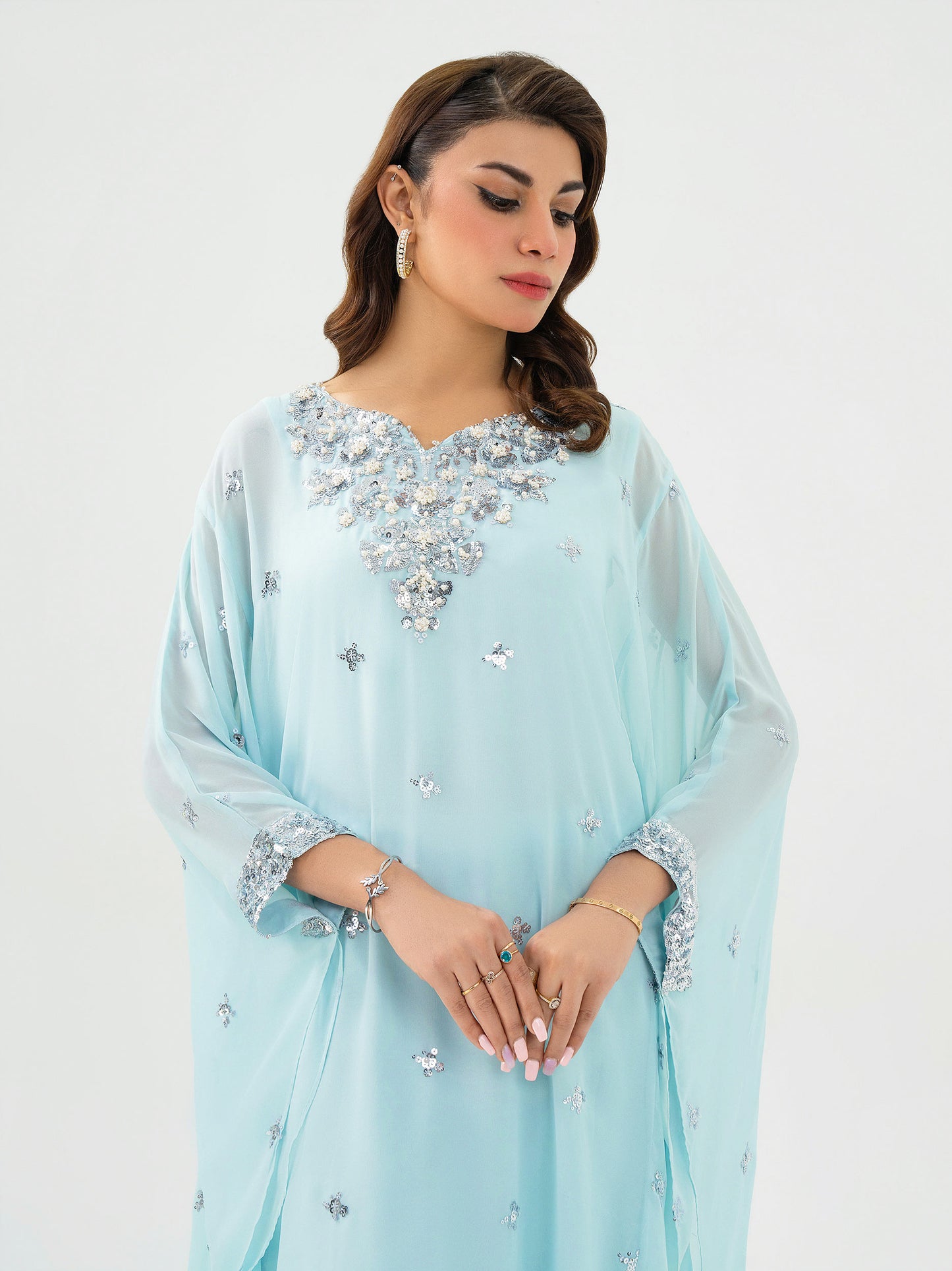 2 Piece Chiffon Suit-Embellished (Pret)