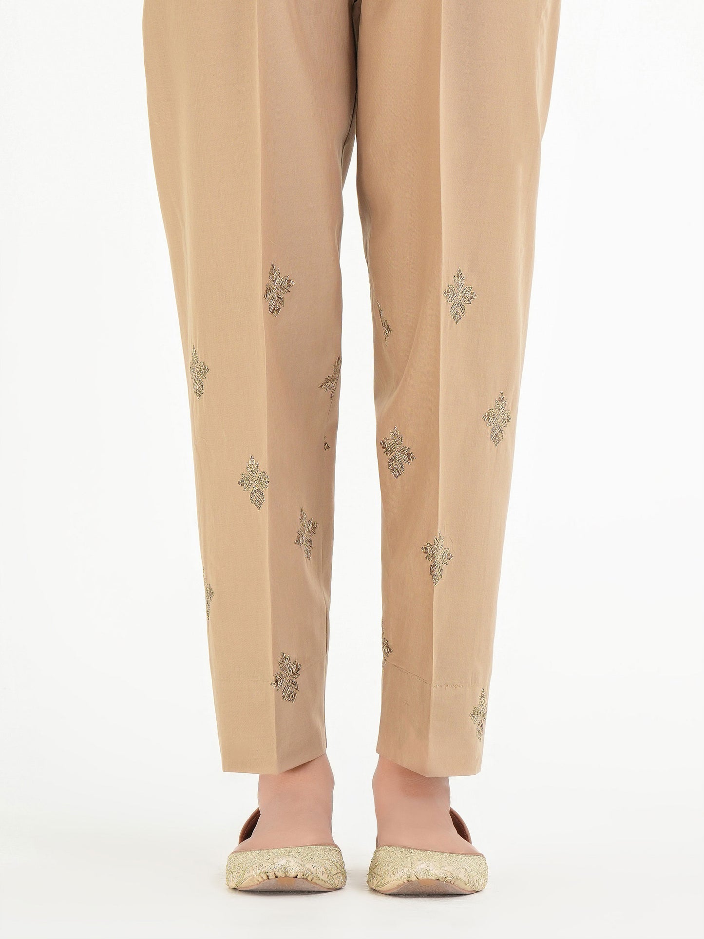 Embroidered Cambric Trouser (Pret)