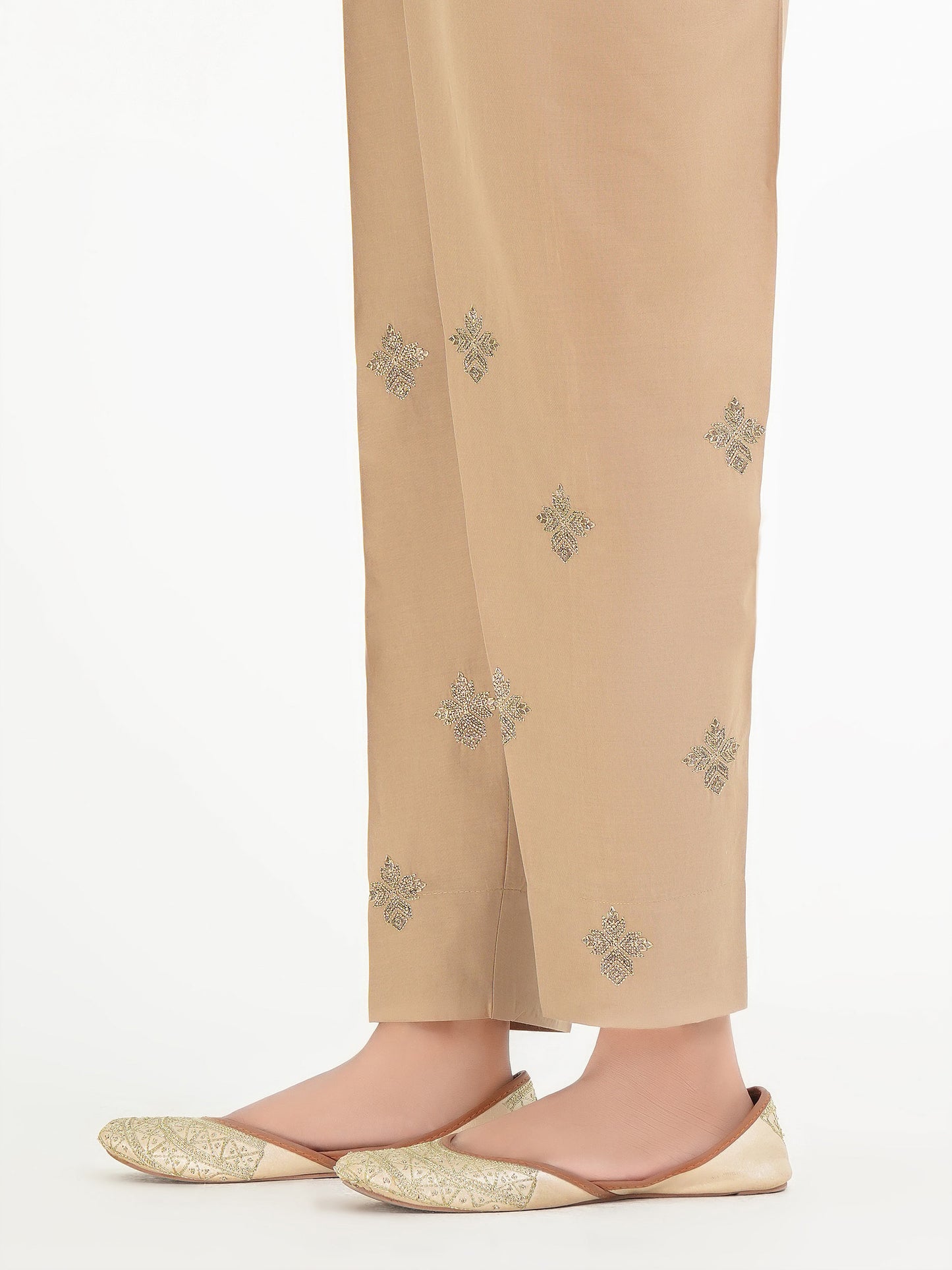 Embroidered Cambric Trouser (Pret)