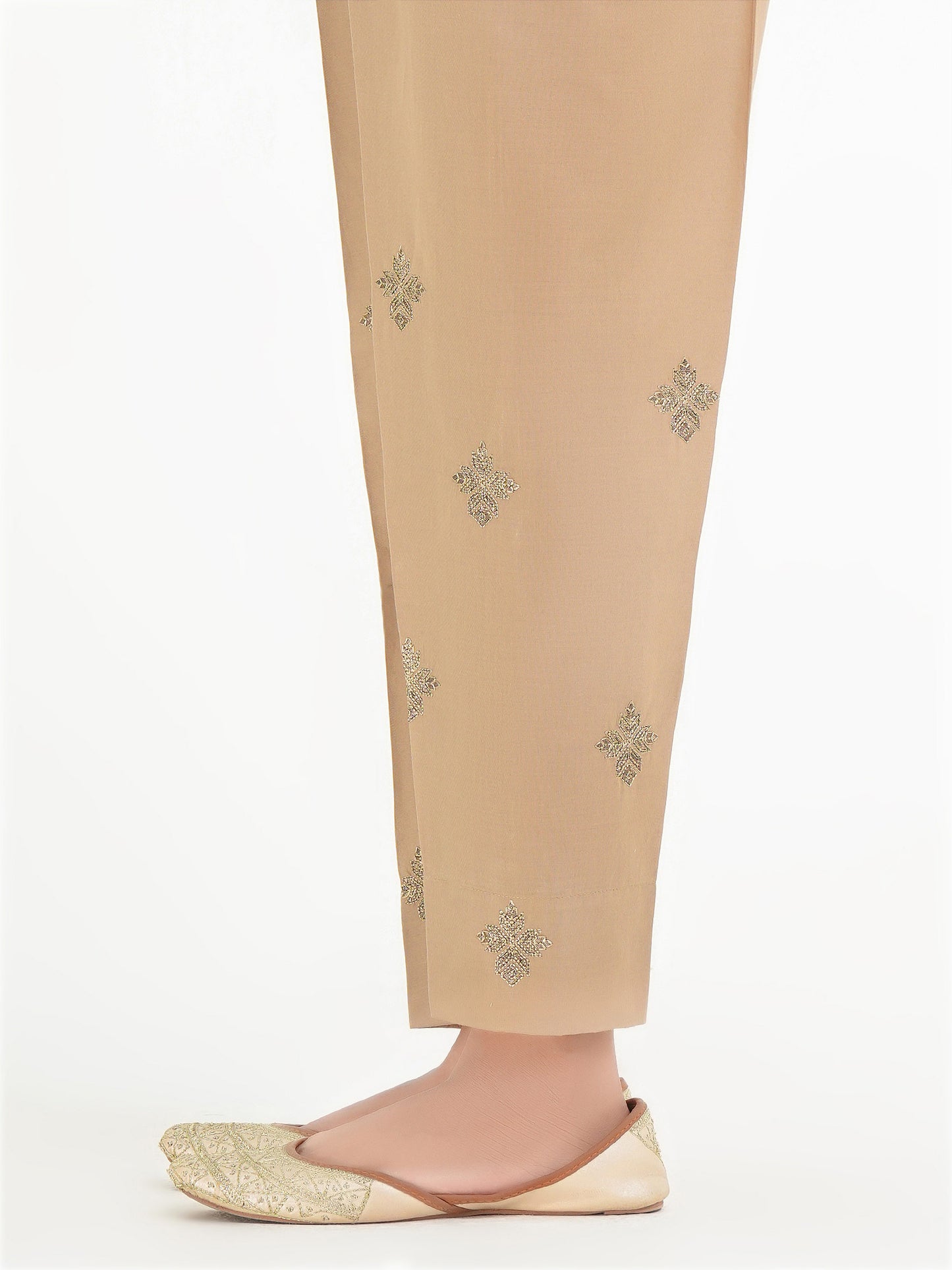 Embroidered Cambric Trouser (Pret)