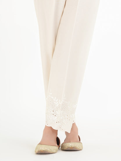 Embroidered Cambric Trouser (Pret)